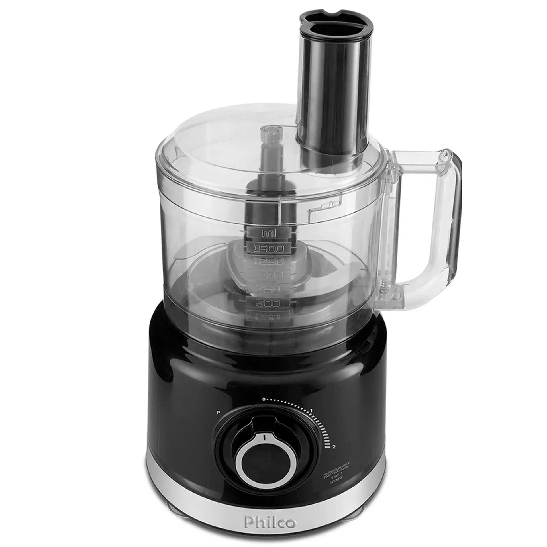 Multiprocessador Philco 5 em 1 Turbo PMP1500P 2 Velocidades 1000W - Preto - 220 Volts