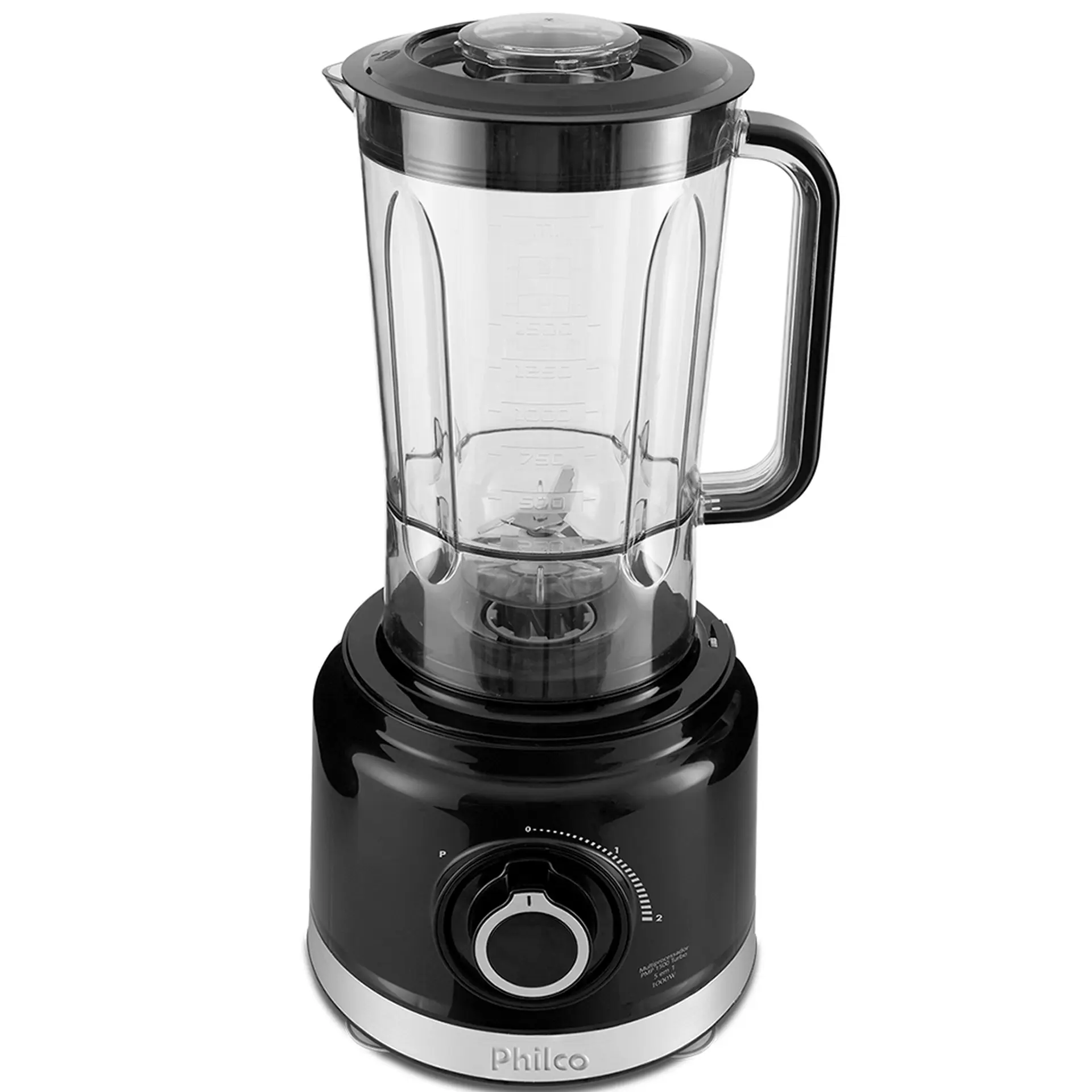 Multiprocessador Philco 5 em 1 Turbo PMP1500P 2 Velocidades 1000W - Preto - 220 Volts