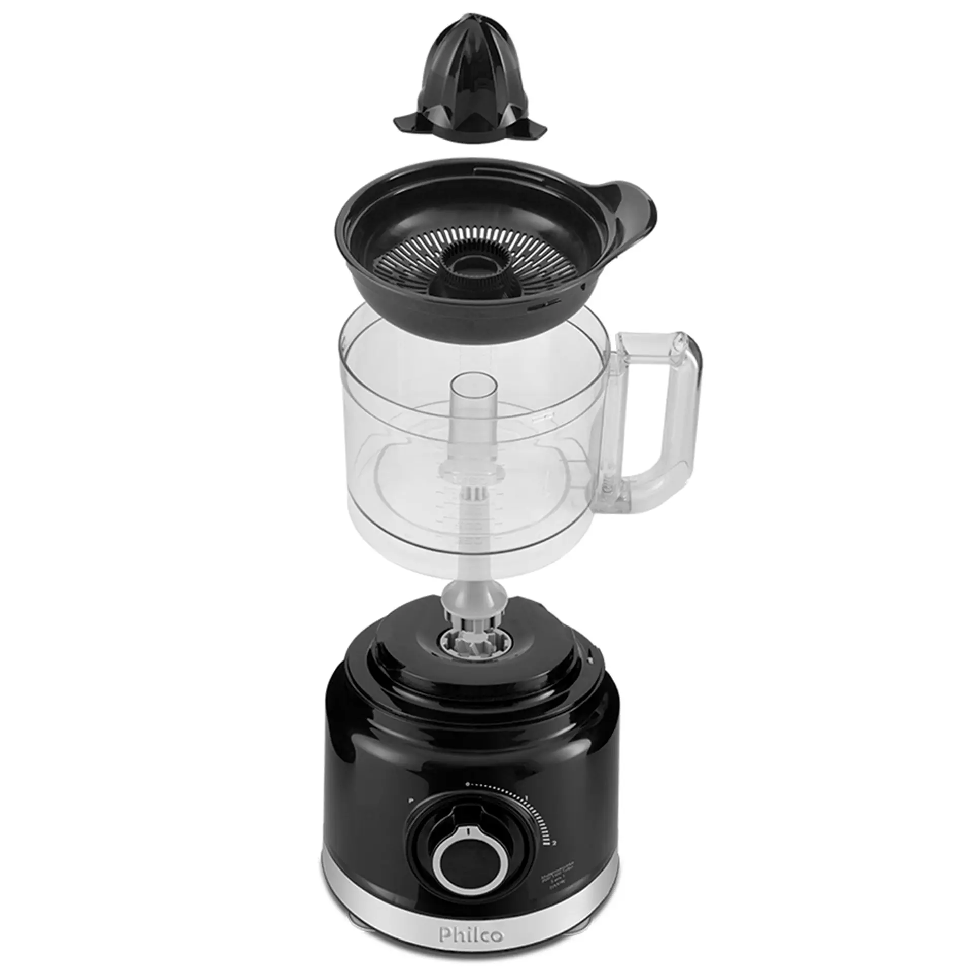 Multiprocessador Philco 5 em 1 Turbo PMP1500P 2 Velocidades 1000W - Preto - 220 Volts