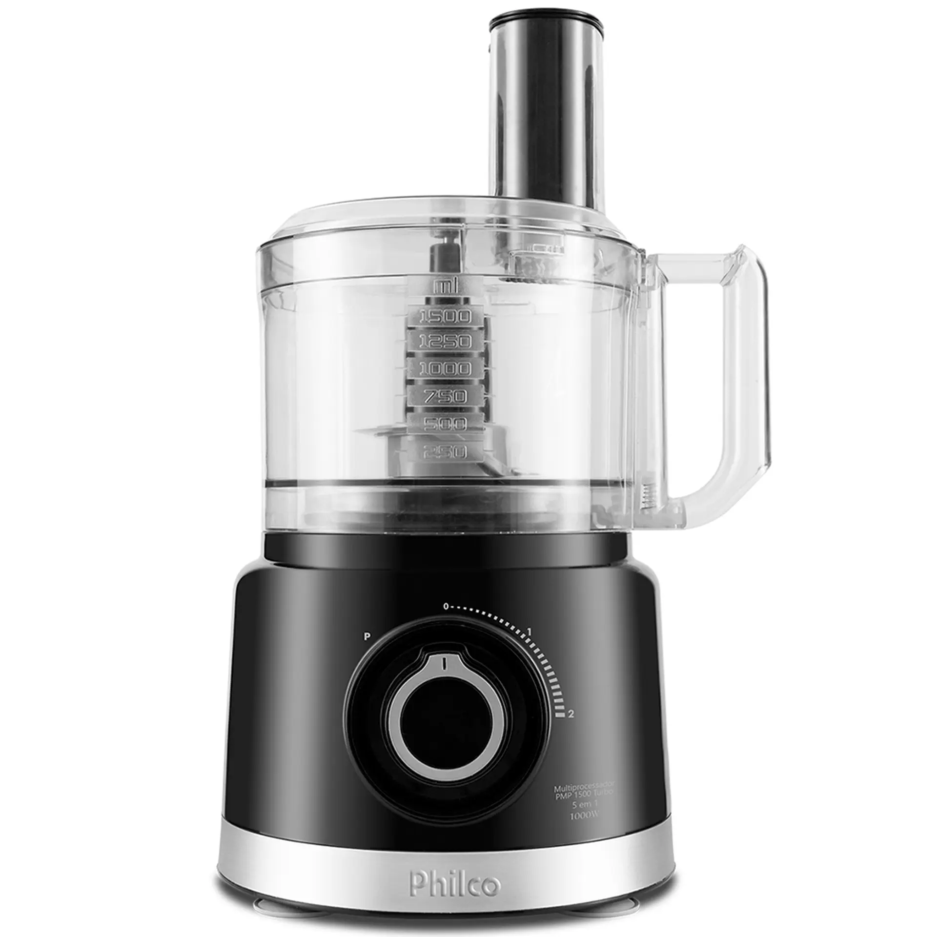 Multiprocessador Philco 5 em 1 Turbo PMP1500P 2 Velocidades 1000W - Preto - 220 Volts