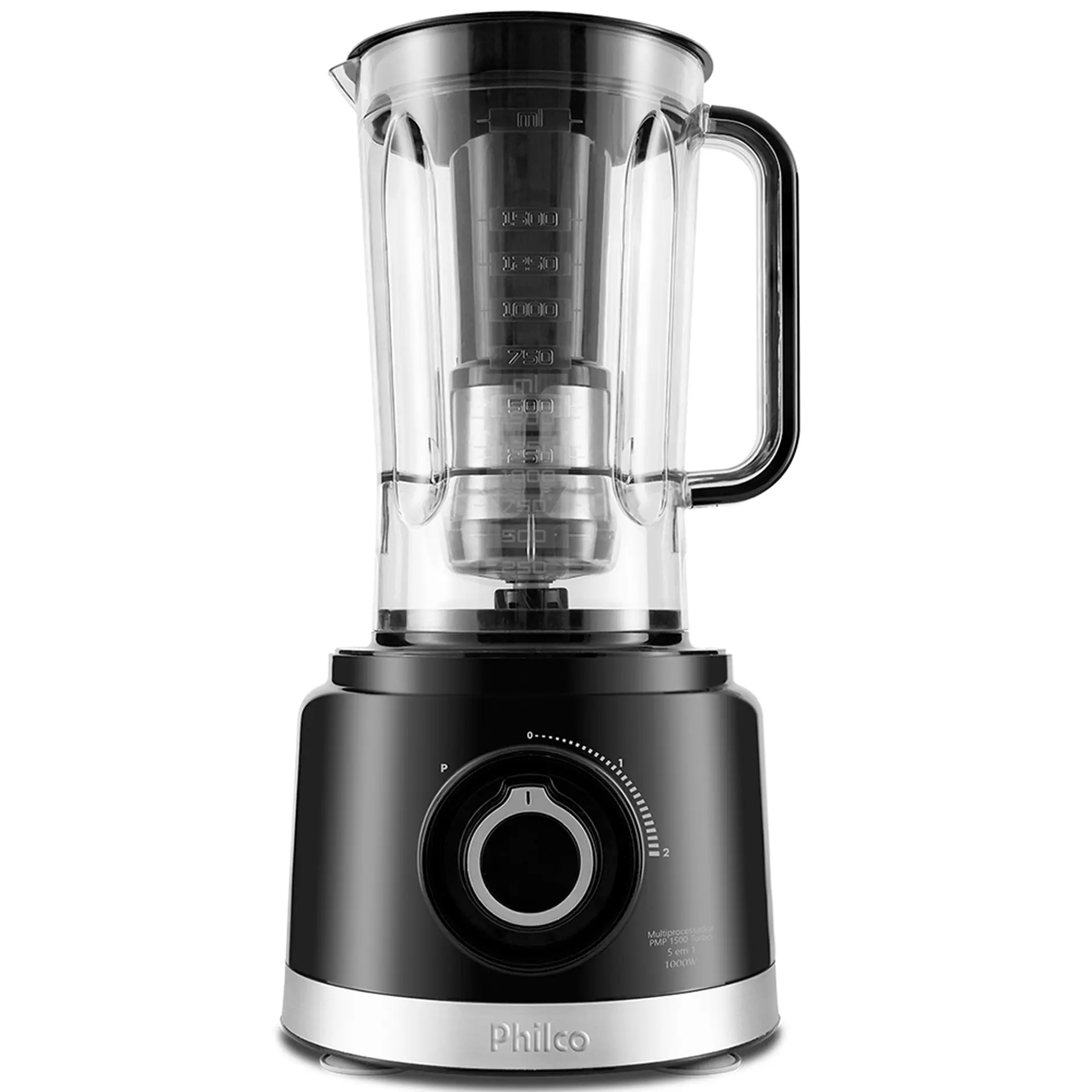 Multiprocessador Philco 5 em 1 Turbo PMP1500P 2 Velocidades 1000W - Preto - 220 Volts
