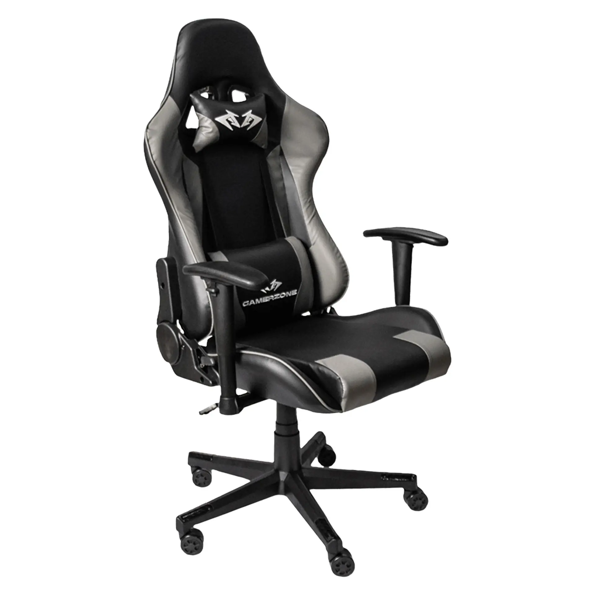 Cadeira Gamer Xtreme Plus Gamer Zone Giratória com Encosto Reclinável - Preto/Cinza