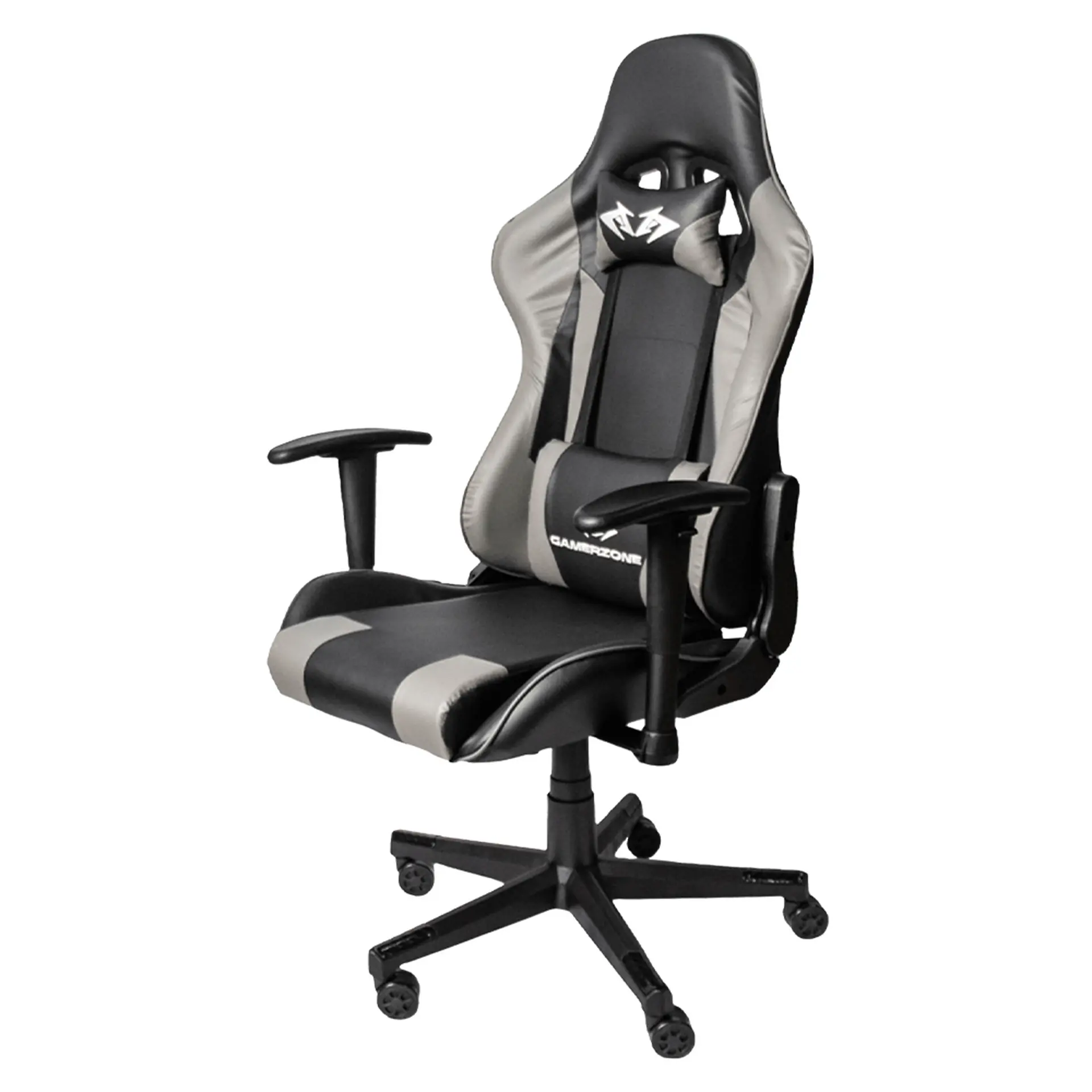 Cadeira Gamer Xtreme Plus Gamer Zone Giratória com Encosto Reclinável - Preto/Cinza
