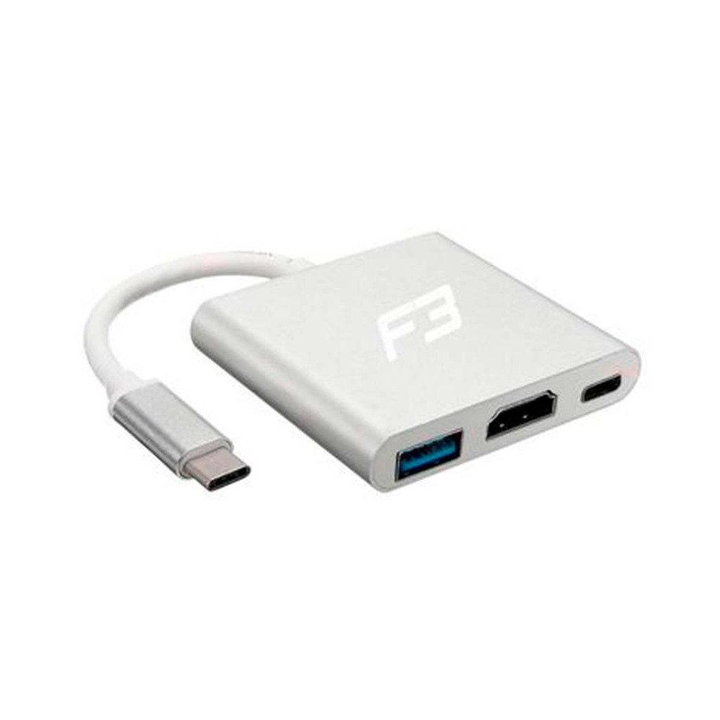 Conversor USB Type-C 3.1 Macho para HDMI 4K, USB 3.0 e Type-C F3 - JC-TYC-HM301