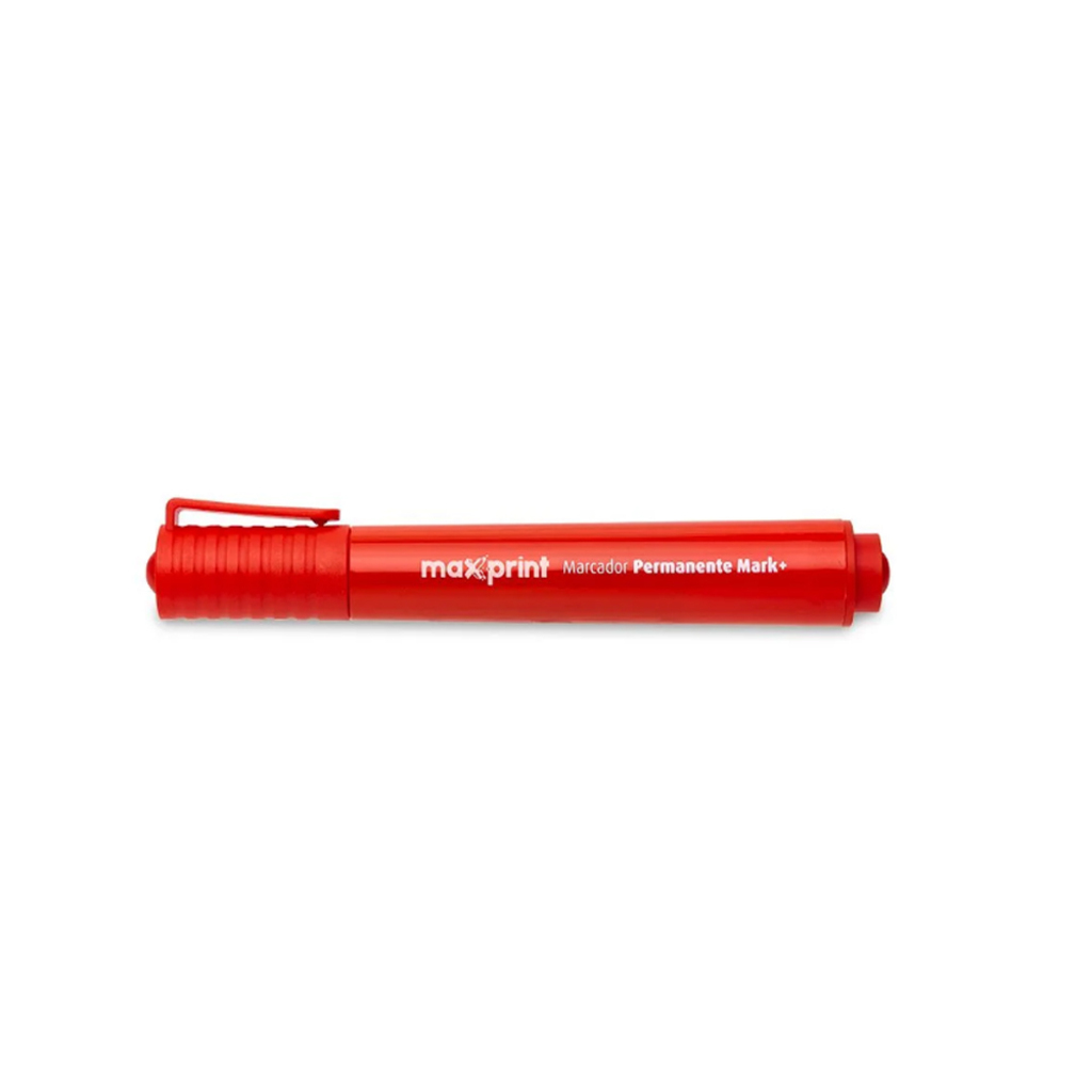 Caneta Marcador Permanente 5,7mm Caixa com 12 Unidades Vermelho - Maxprint - 709099