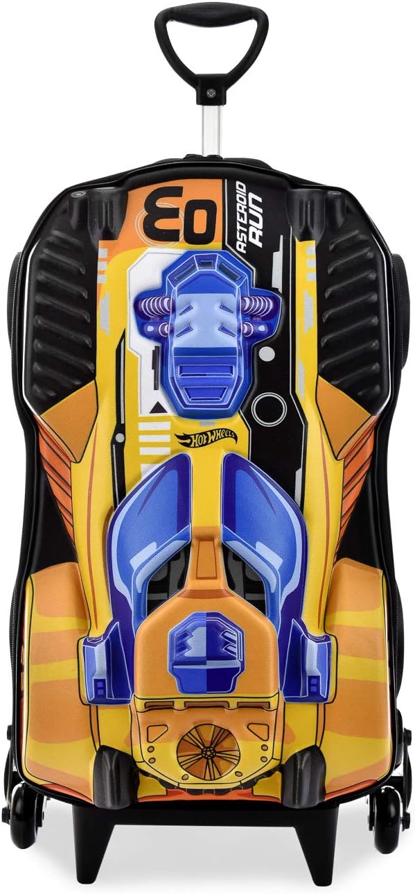 Mochila com Rodas Infantil Diplomata Hot Wheels Dune Tripla Grande