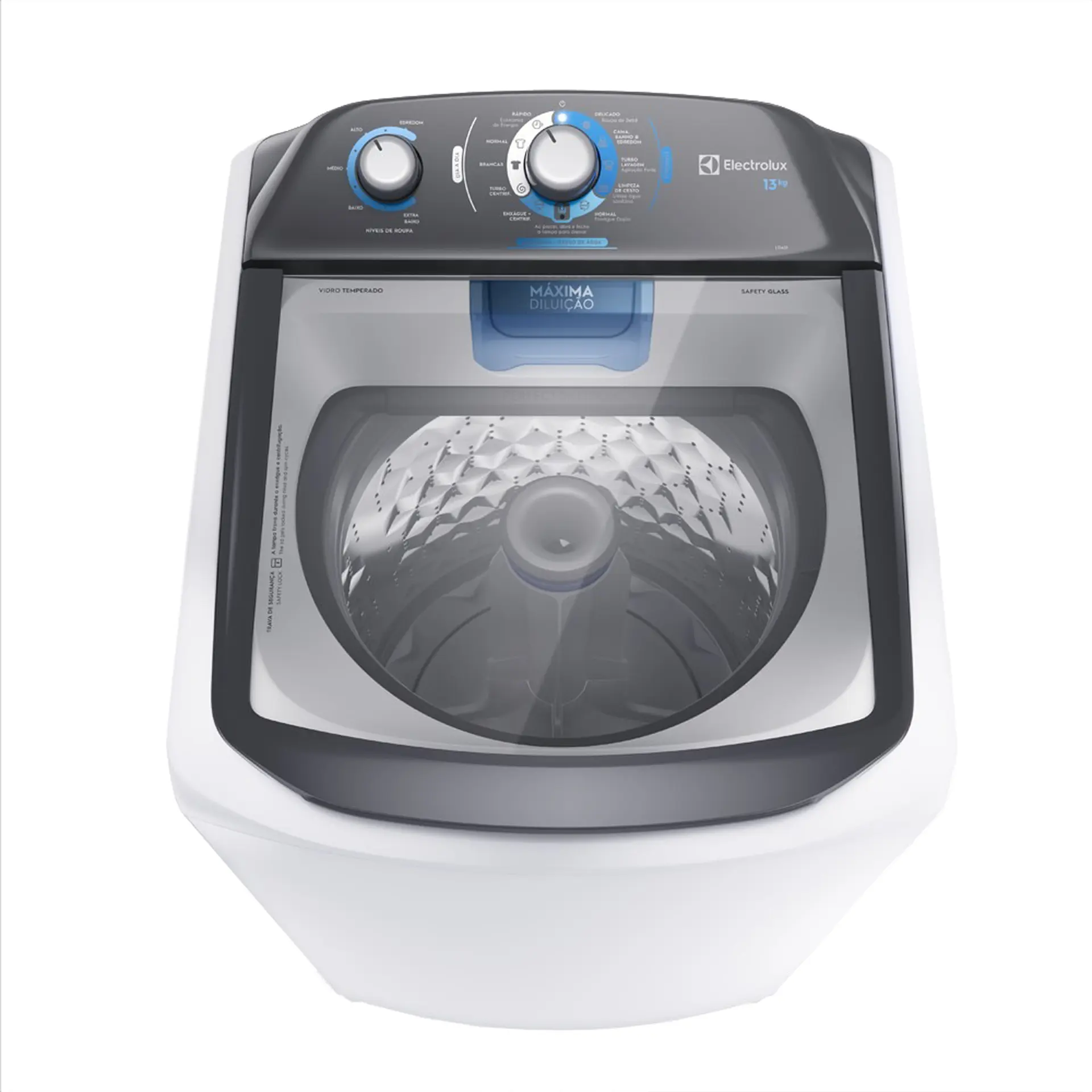 Máquina de Lavar Electrolux Efficient 13kg Automática Cesto Inox LDA13 - Branco - 110 Volts