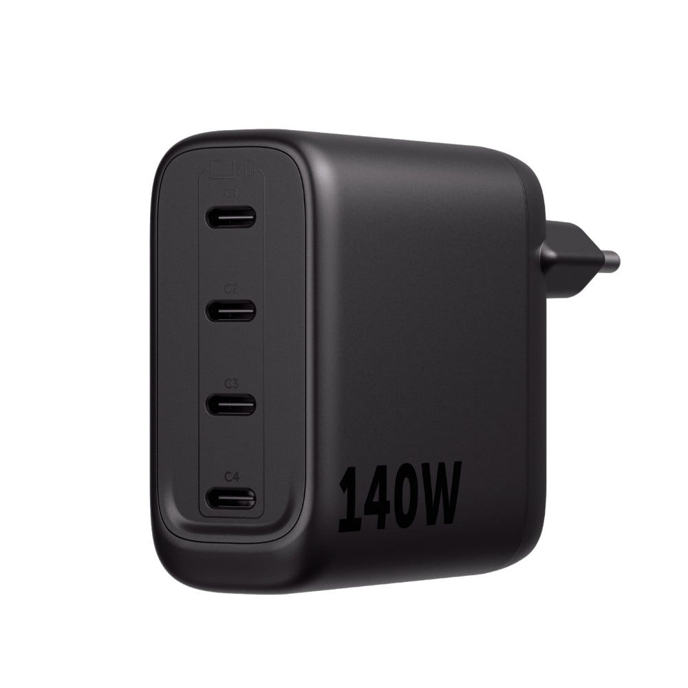 Carregador Ultra Rápido 4 Portas USB-C EC 40 POWER 140W GAN Preto Intelbras