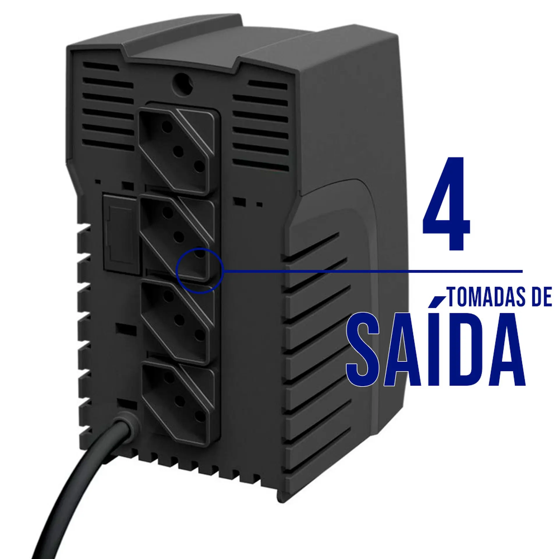 Estabilizador TS Shara Powerest 500VA 4 Tomadas 9116 Bivolt - Preto - Bivolt