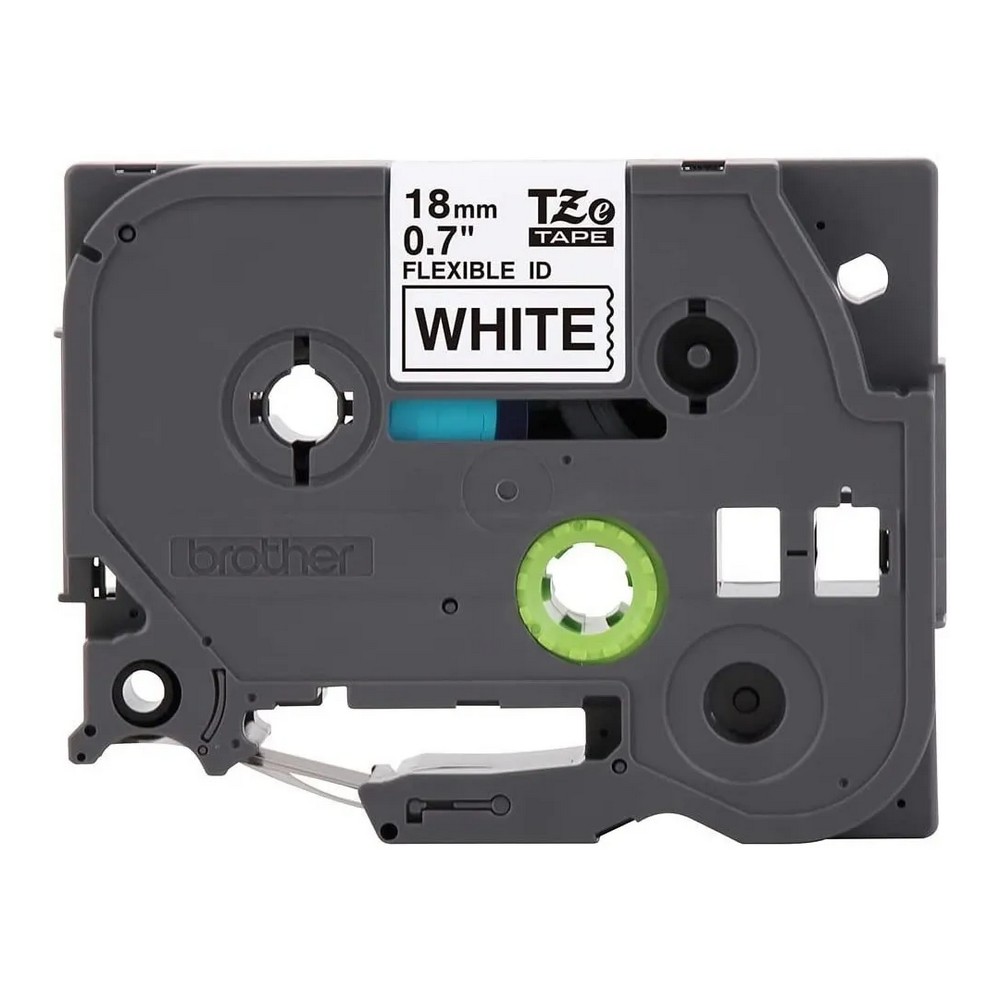 Fita Rotuladora Brother TZEFX241 Original Flexível 18mm 8m Preto no Branco