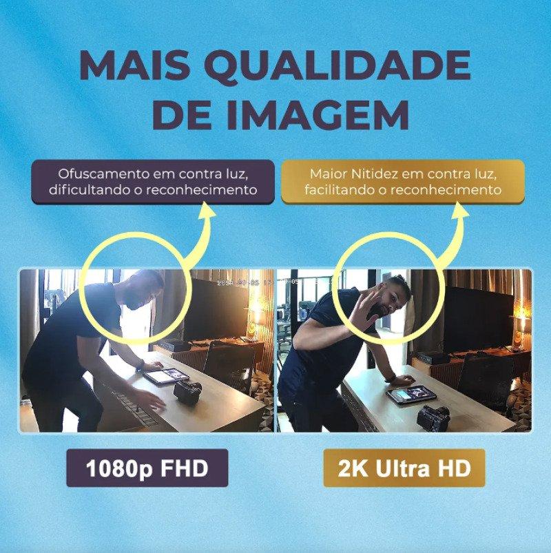 Câmera Wi-Fi Full HD Interna Inteligente Giratória Botão de Chamada Ekaza EKGDT4117B