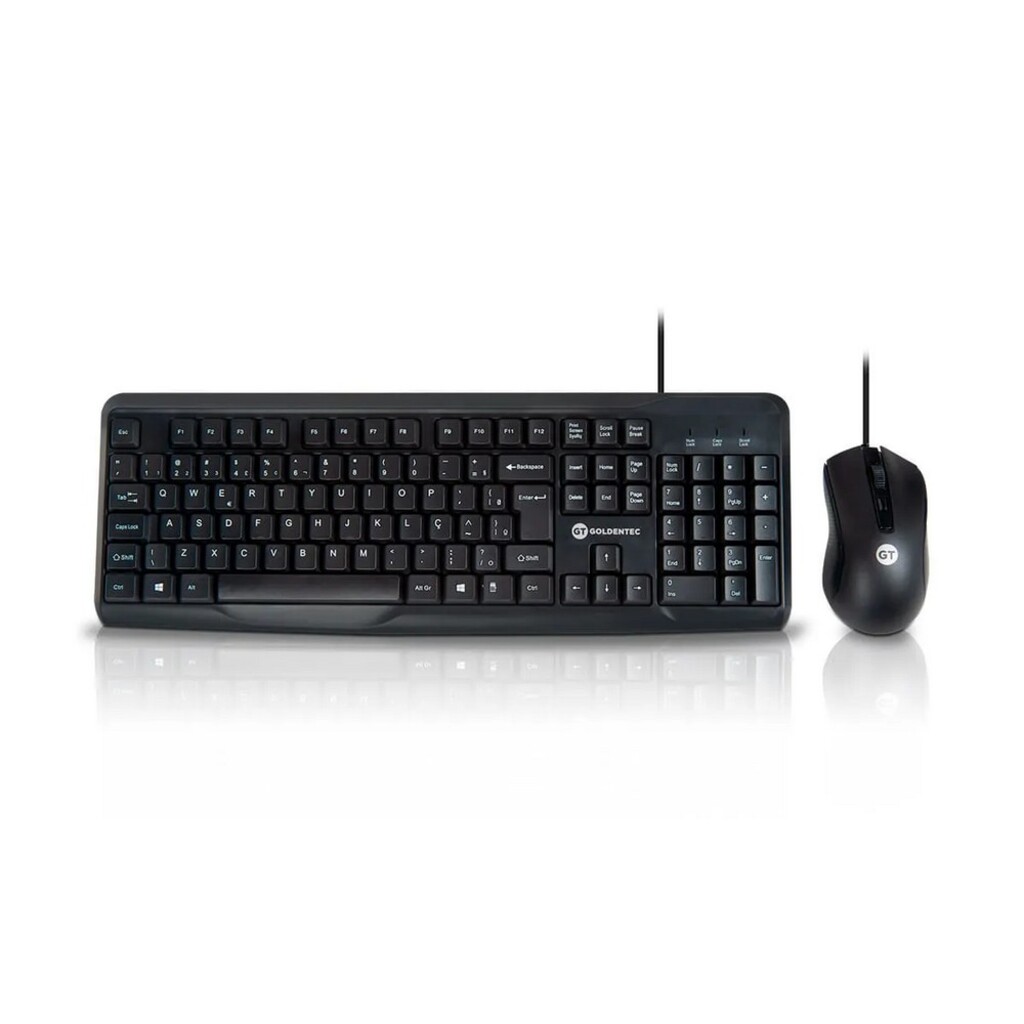 Kit Teclado + Mouse USB Elegance Goldentec Preto - 52633