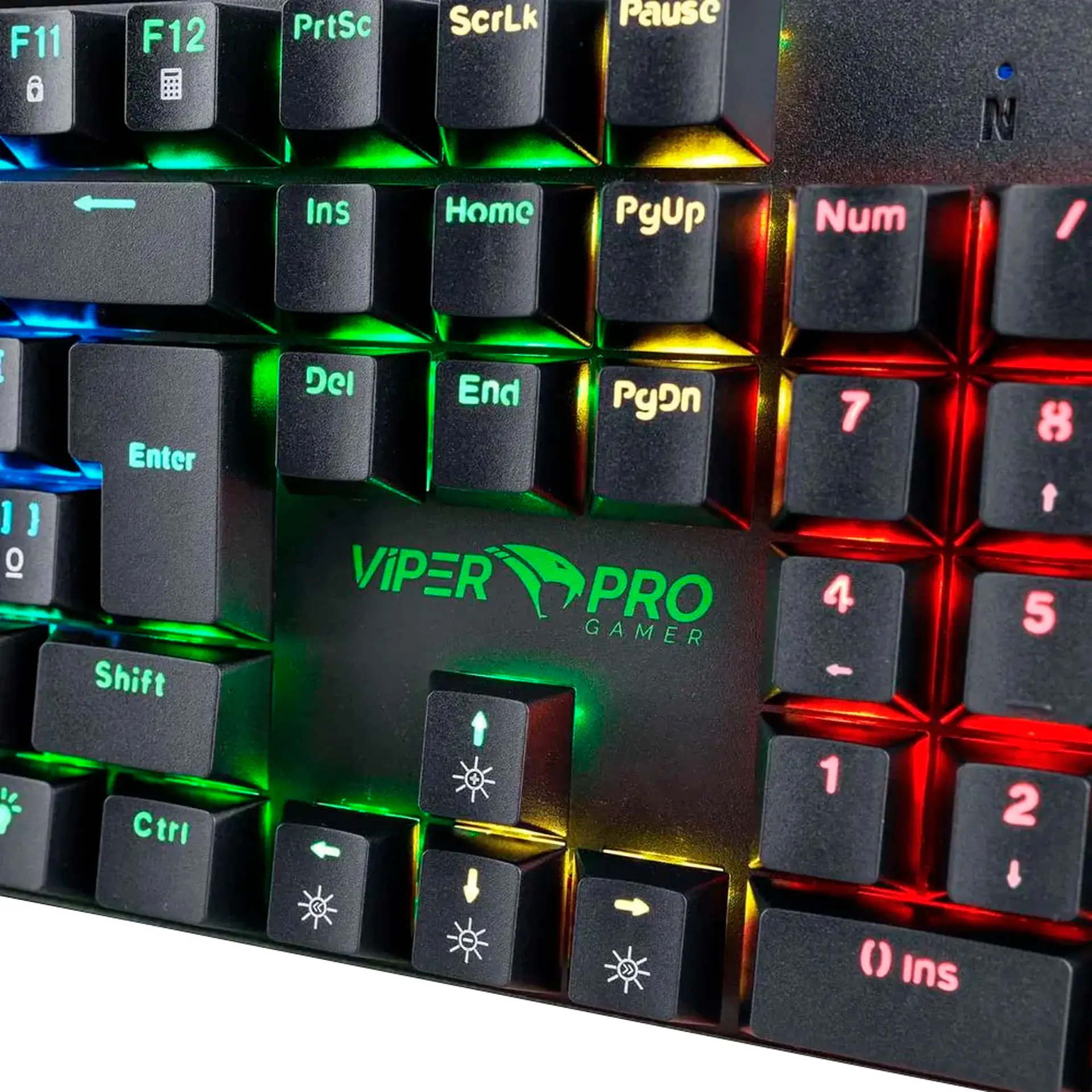 Teclado Gamer Viper Pro Mamba Mecânico Blue Switch Com RGB ABNT2 - Azul - Bivolt