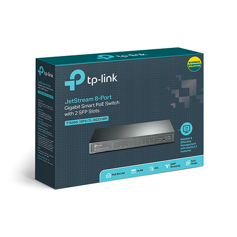 Switch PoE+ Tp-Link SG2210P 8 Portas 10/100/1000 Mbps 2 Portas SFP JetStream Omada