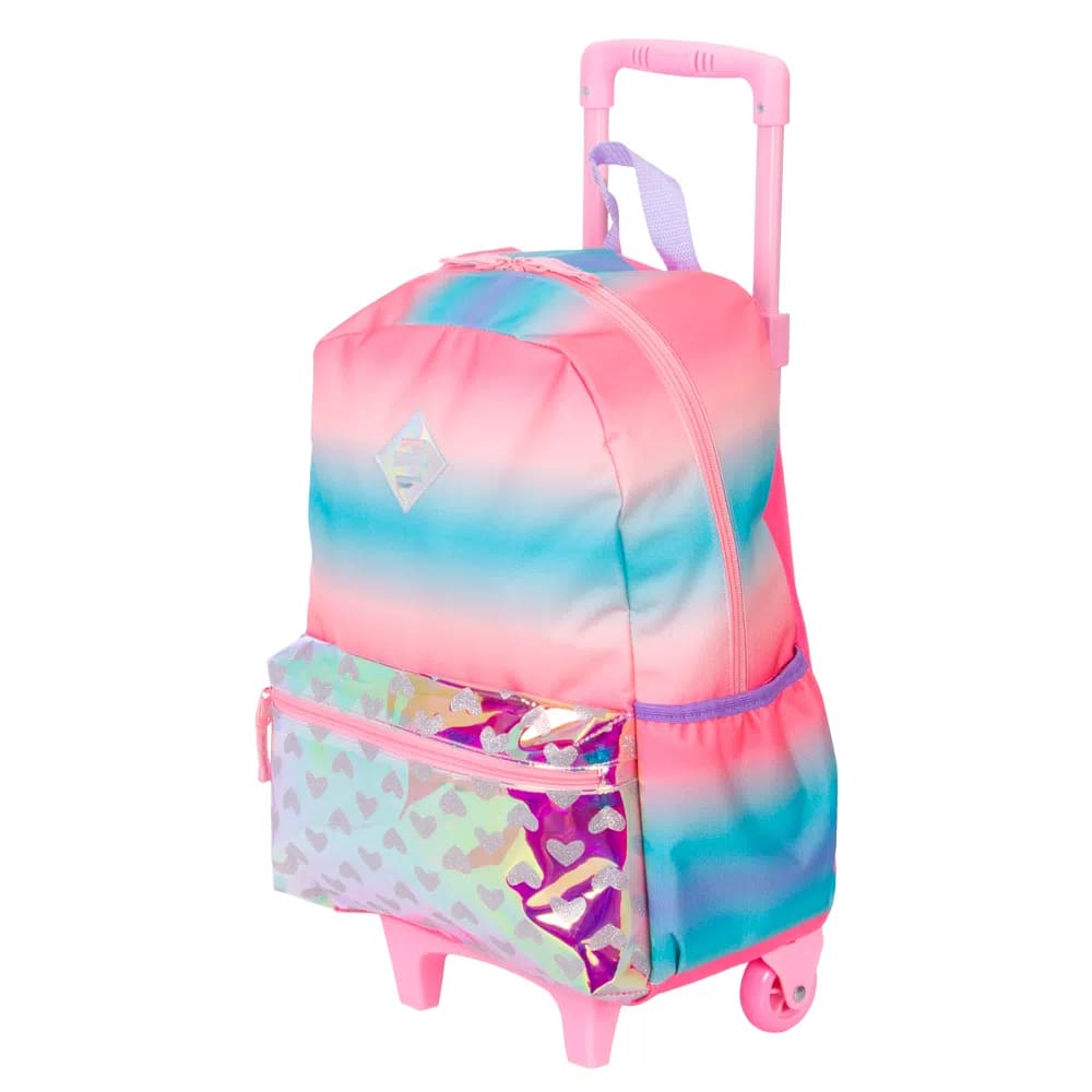 Mochila com Rodas Sestini Plus Arco Iris Grande