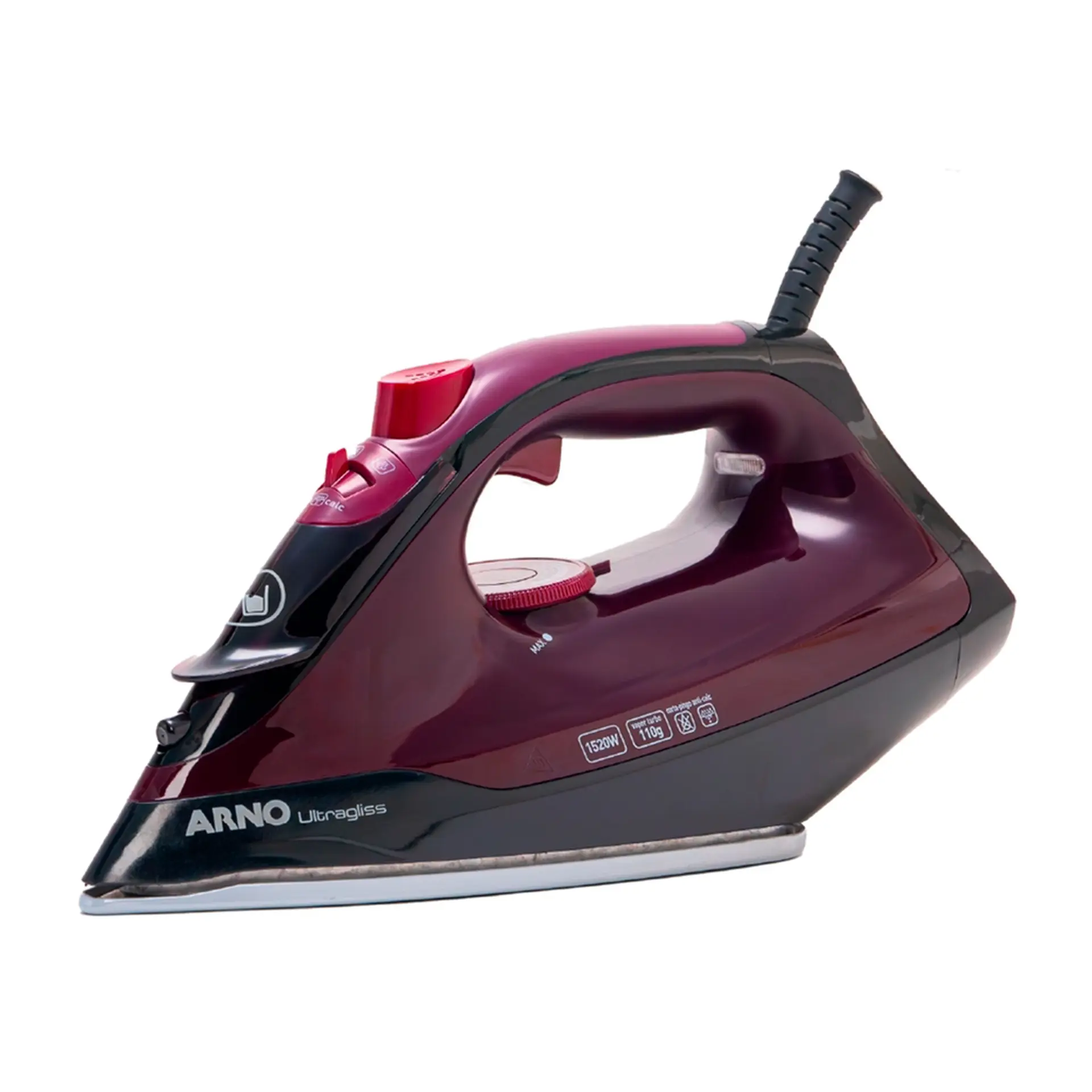 Ferro de Passar a Vapor Arno Ultragliss Base Durilium Airglide FMV 1520W - Vinho - 110 Volts