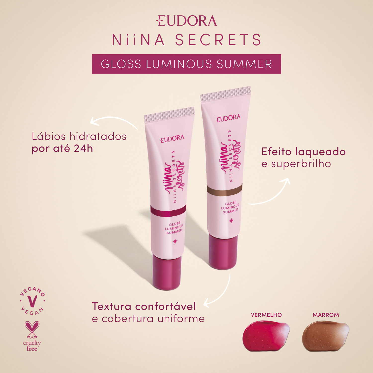 Gloss Marrom Niina Secrets Luminous Summer 12g
