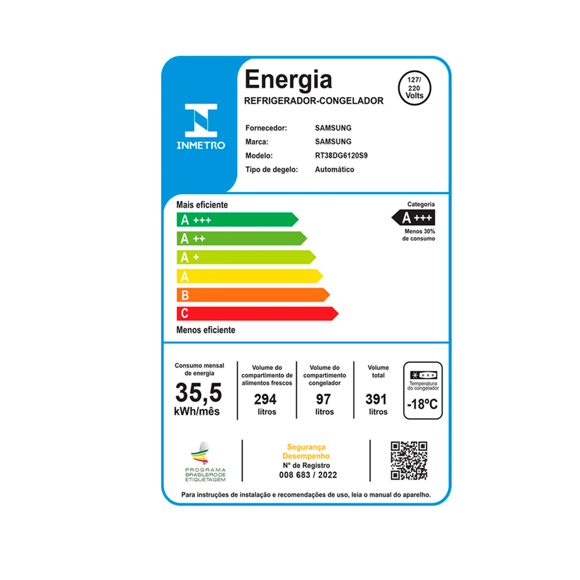Geladeira Samsung Evolution 391L Frost Free Duplex RT38 Inverter - Inox - Bivolt