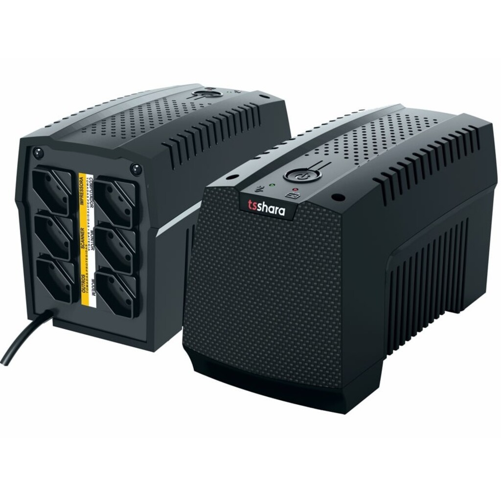 No-Break TS Shara 700VA Entrada 115V e Saída 115V Mini 1 Bateria 6 Tomadas - 4542