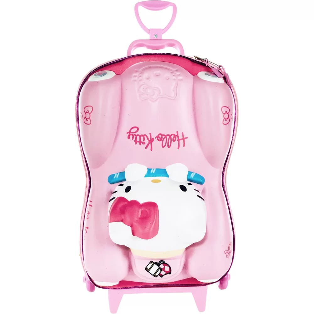Mochila com Rodas Infantil Diplomata Hello Kitty Rodinha Tripla Grande