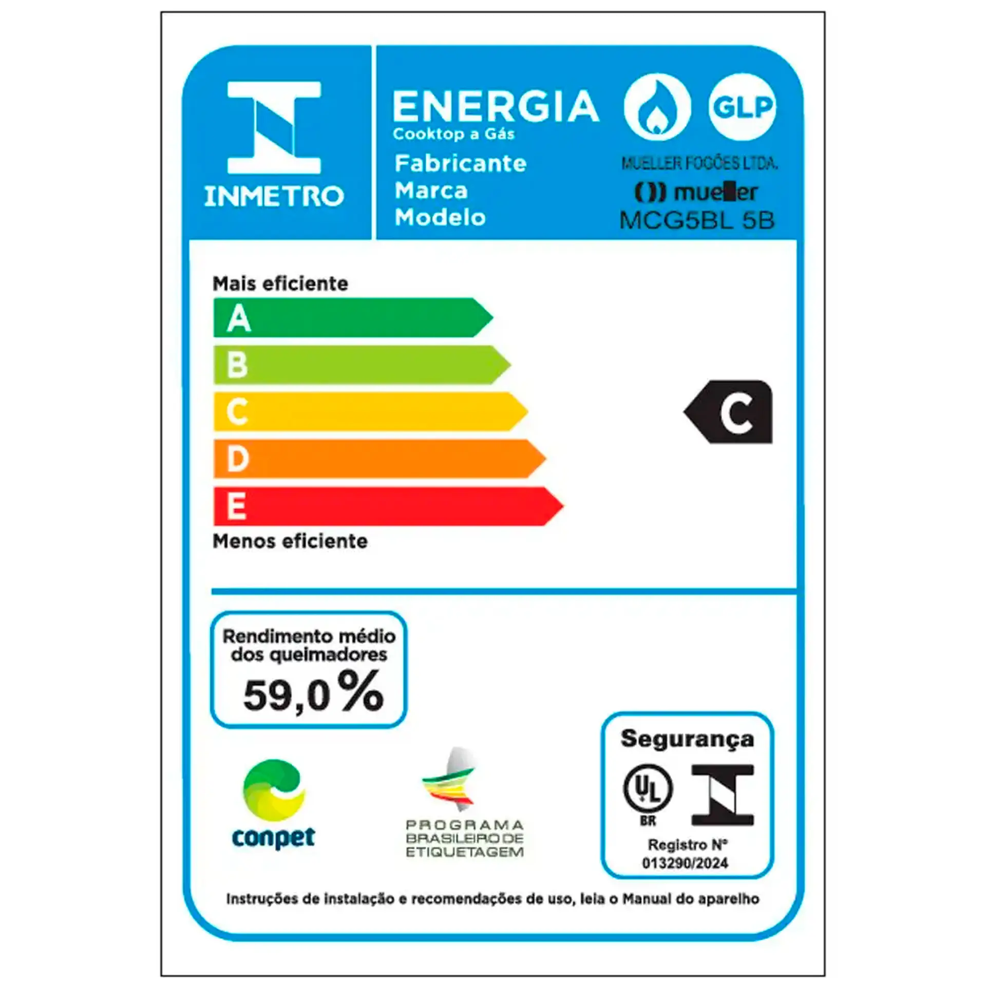 Cooktop a Gás Mueller MCG5BL 5 Bocas Superautomático Mesa de Alumínio - Aluminio - Bivolt