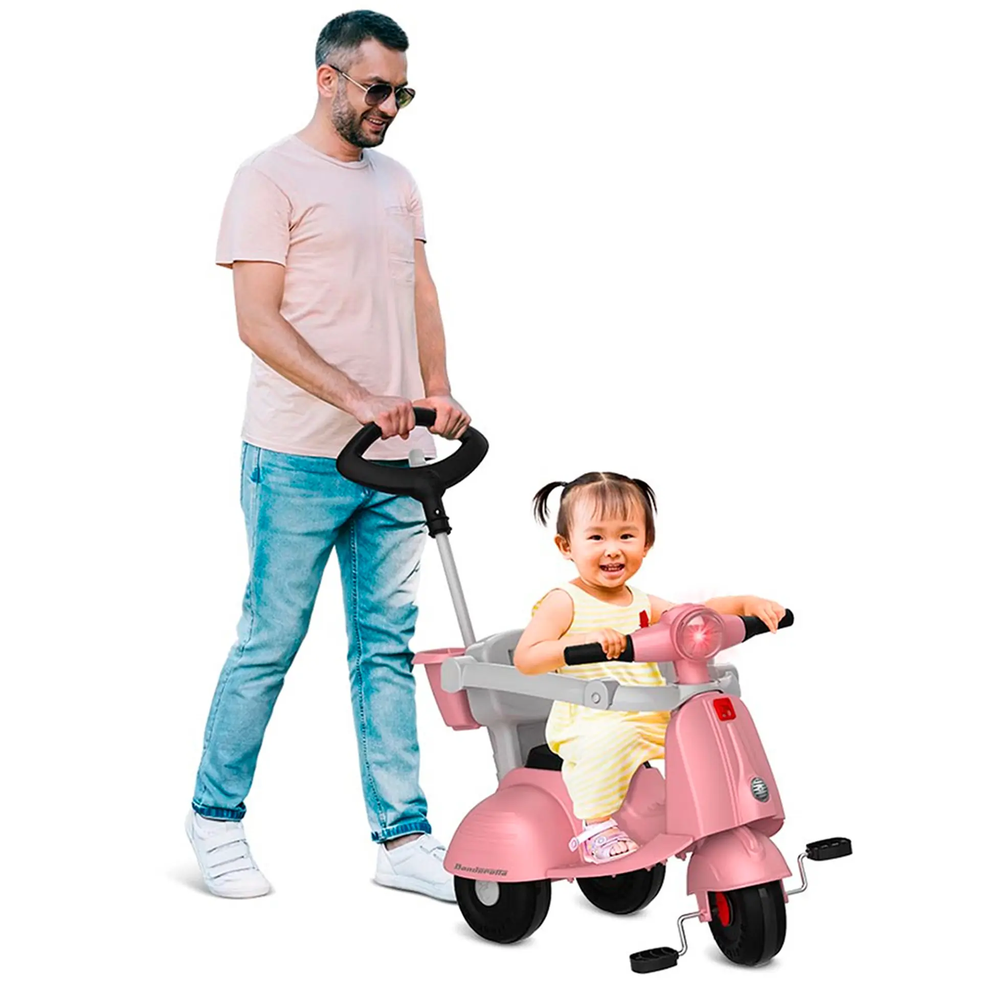 Triciclo Infantil 2 em 1 com Suporte para Garrafa Banderetta Bandeirante - Rosa