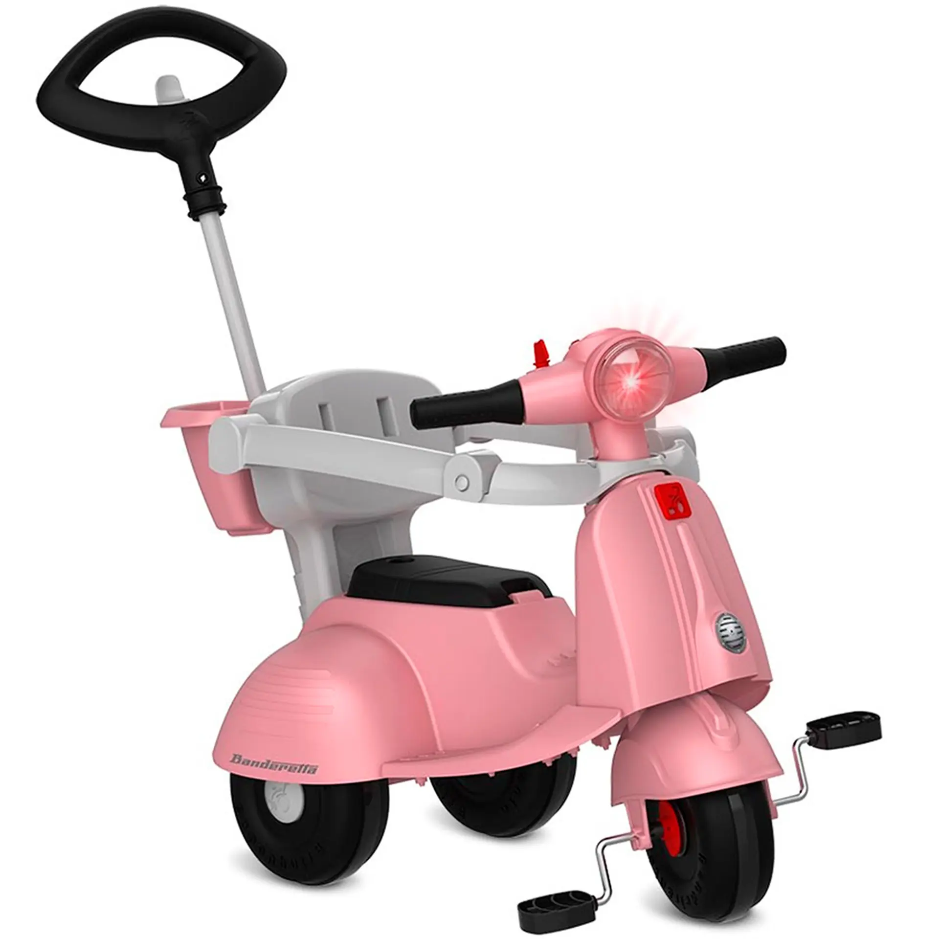 Triciclo Infantil 2 em 1 com Suporte para Garrafa Banderetta Bandeirante - Rosa