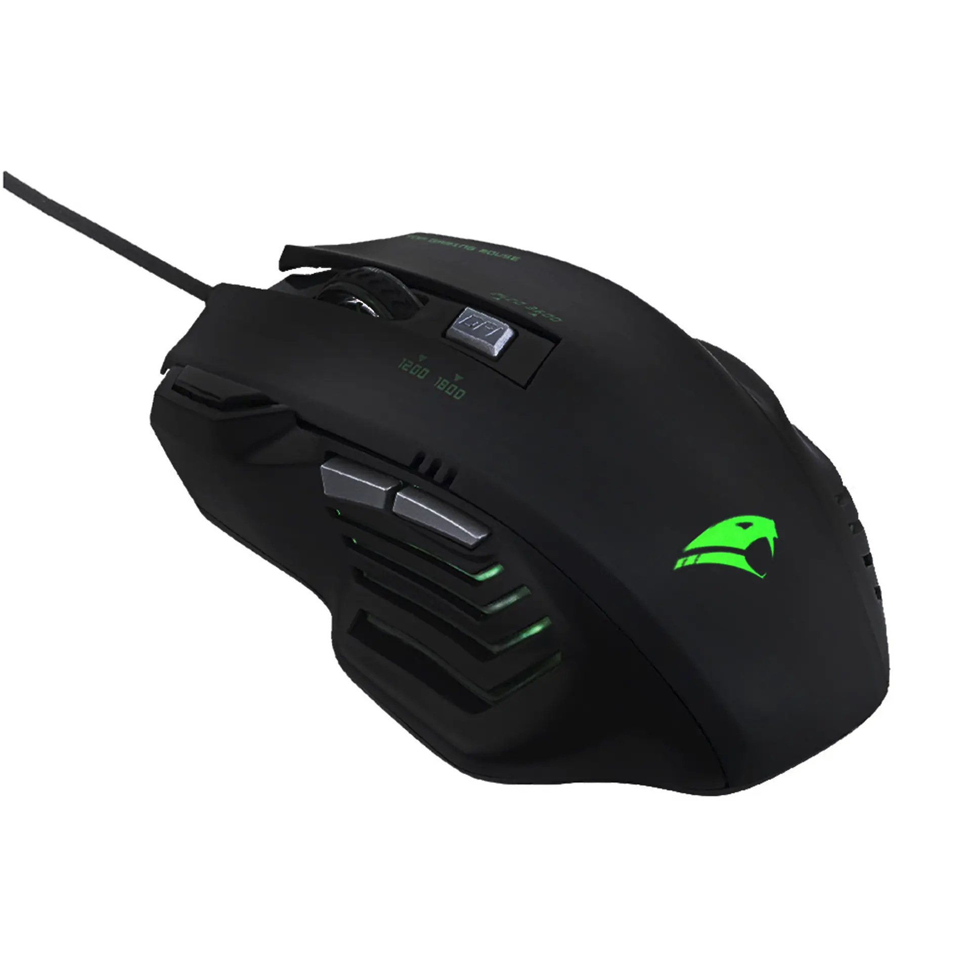 Mouse Gamer com Fio Viper Pro Phyton USB Sensor Óptico 6 Botões - Preto/Verde - Bivolt