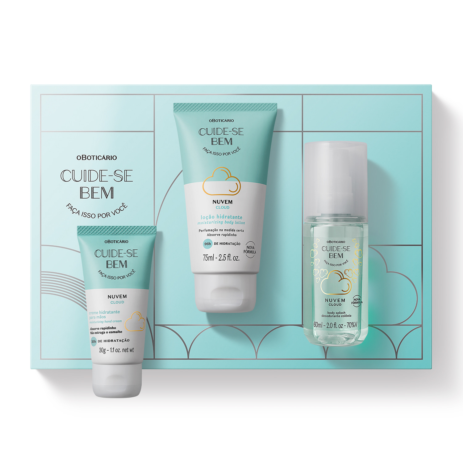 Mini Kit Presente Cuide-se Bem Nuvem (3 Itens)