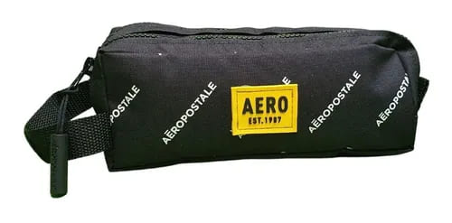 Estojo Escolar Dermiwil Aeropostale 2 Divisórias Grande Preto