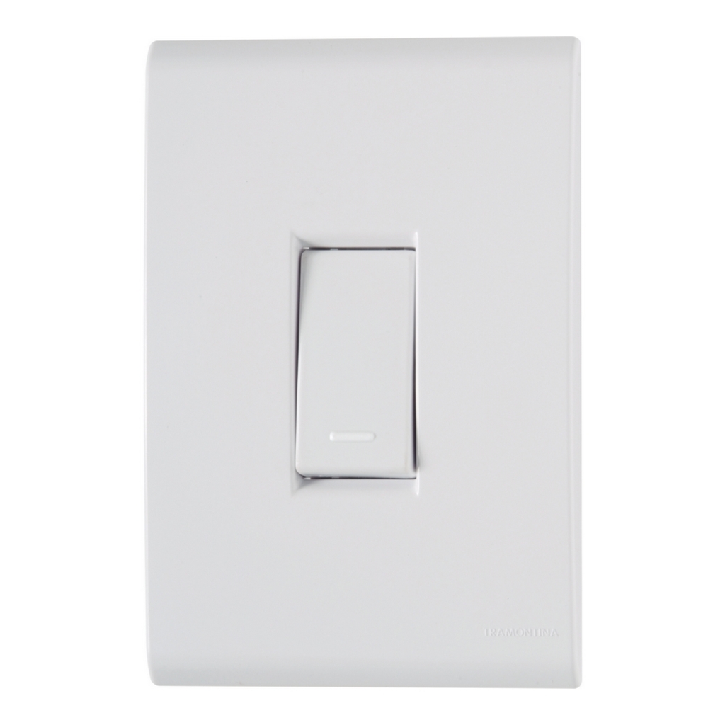 Interruptor 1 Simples 10A Liz com Espelho 4x2 Branco Tramontina - 57170/201