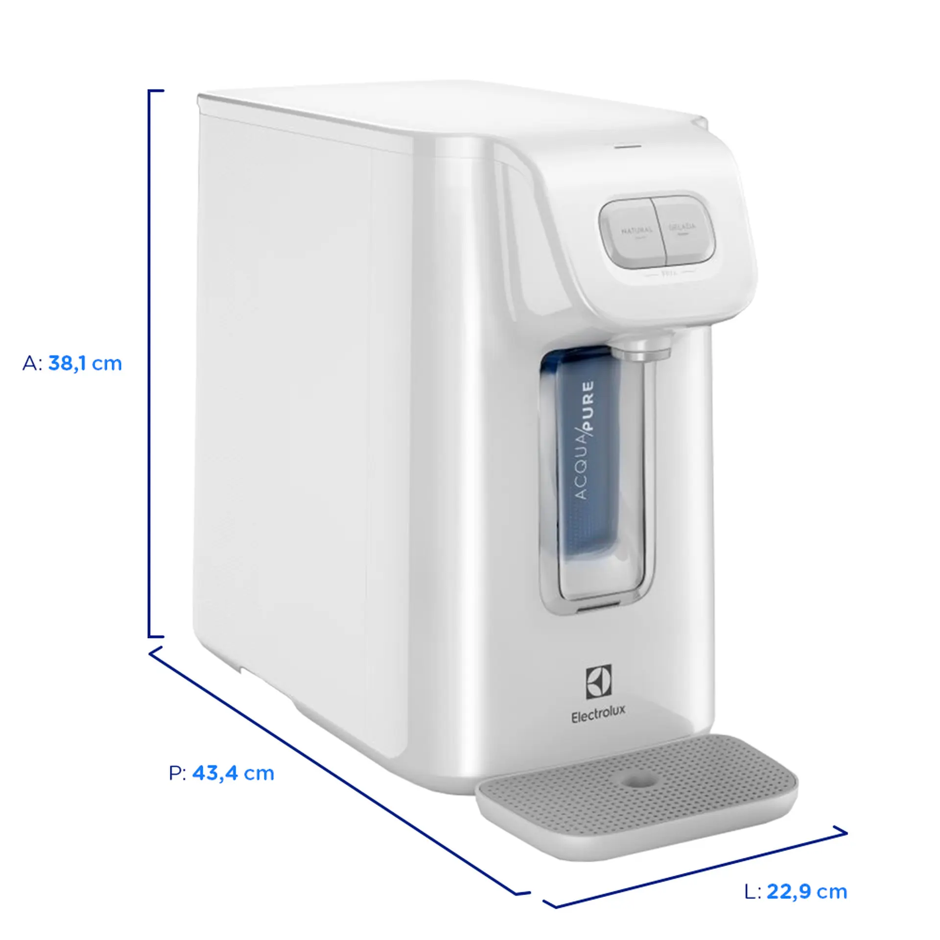 Purificador de Água Electrolux 1,7L com Compressor Branco Experience PC01B - Branco - 220 Volts