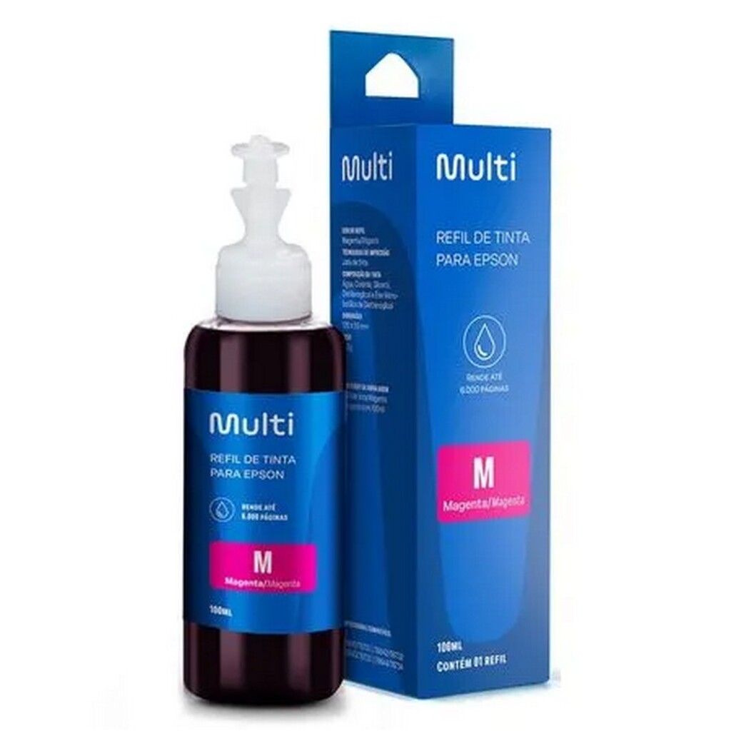 Tinta para Cartucho Epson T664 Magenta 100ml Multilaser - RF007 - Vendido Unitário