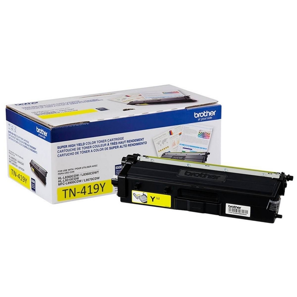 Toner Brother Amarelo Original - TN419YBR - 9.000 páginas para HLL8360CDW, MFCL8610CDW, MFCL8900CDW, MFCL9570CDW