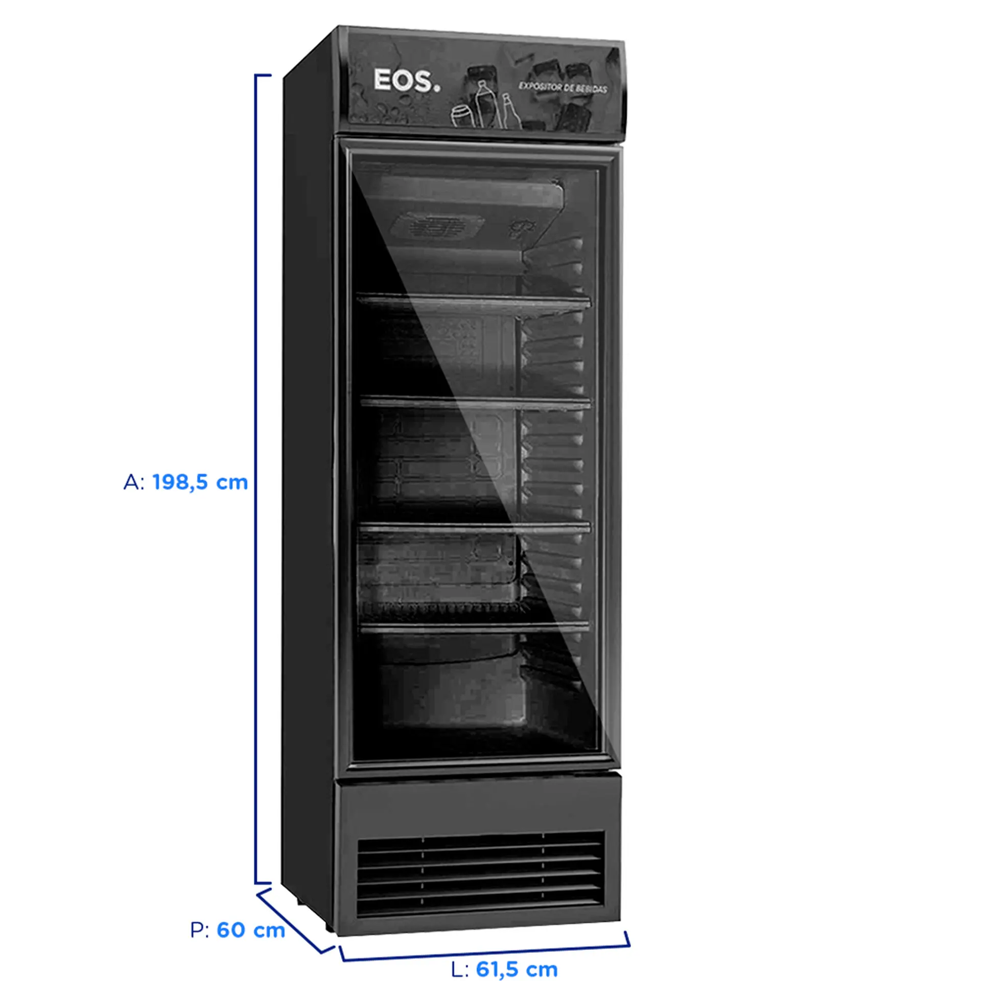 Refrigerador Expositor EOS 338L 1 Porta Vertical Eco Gelo Frost Free EEV400 - Preto - 110 Volts
