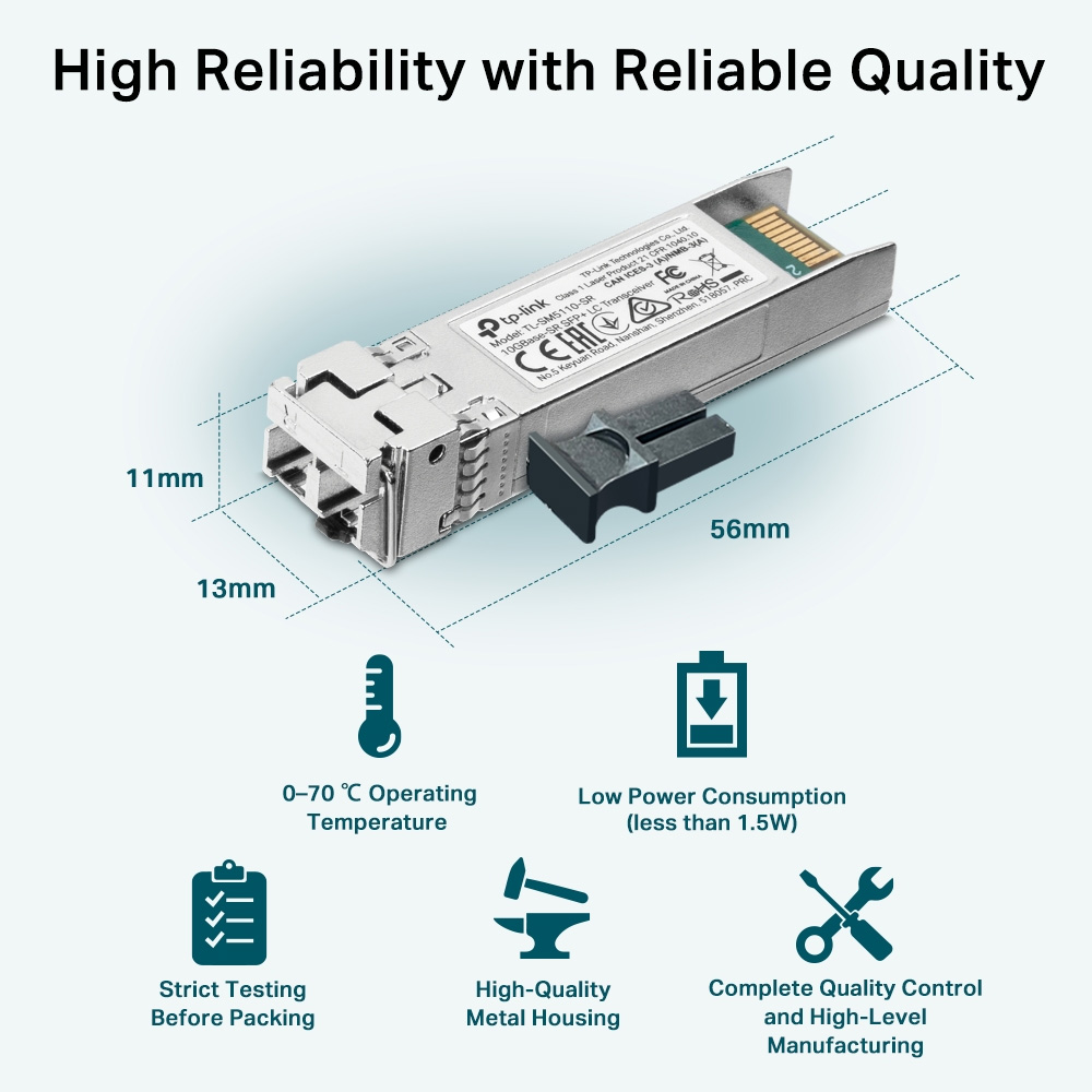 Modulo SFP+ Minigbic 10G BaseSR LC Multimodo Tp-Link SM5110SR