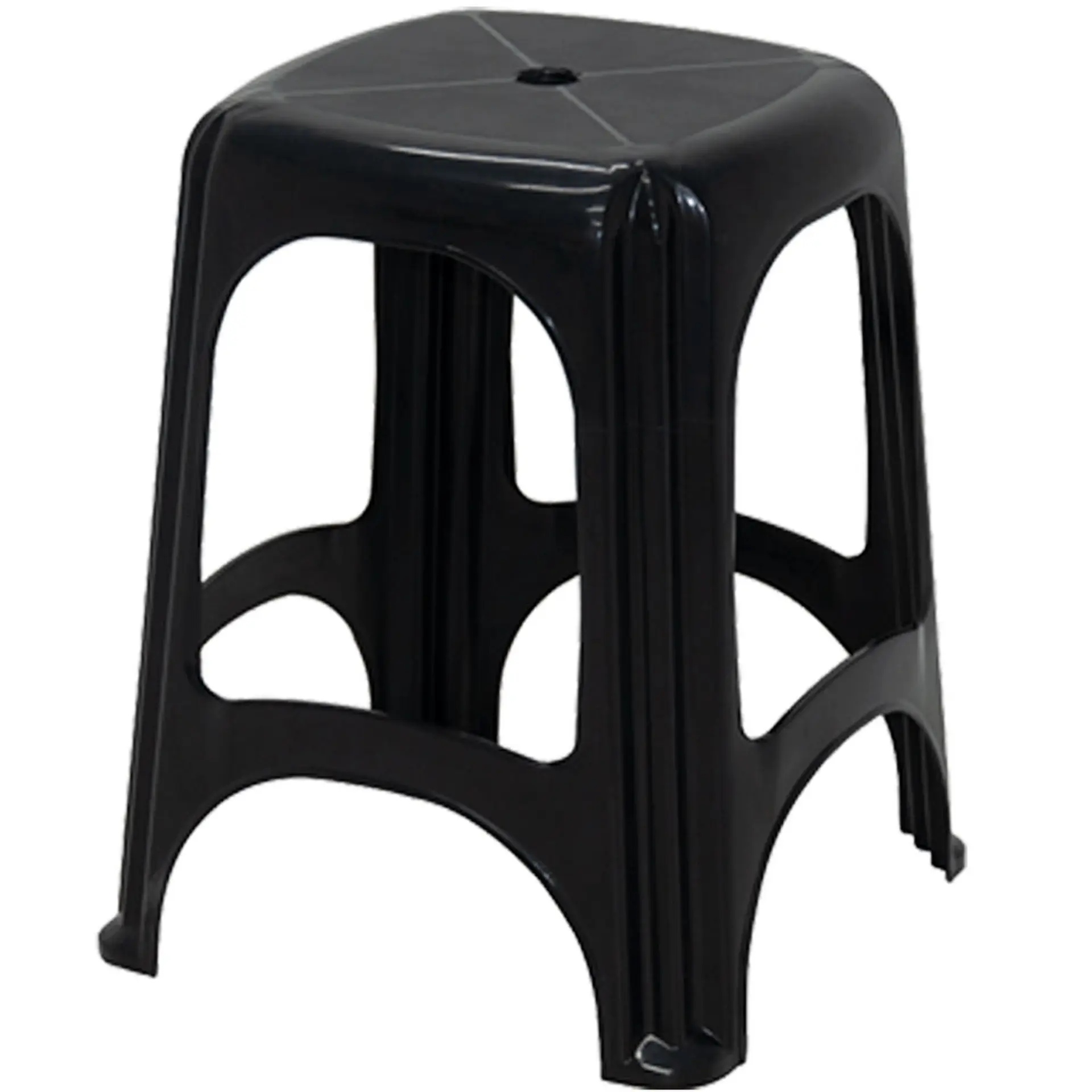 Banqueta de Plástico com Suporte de até 100kg Niteroi Tramontina - Preto