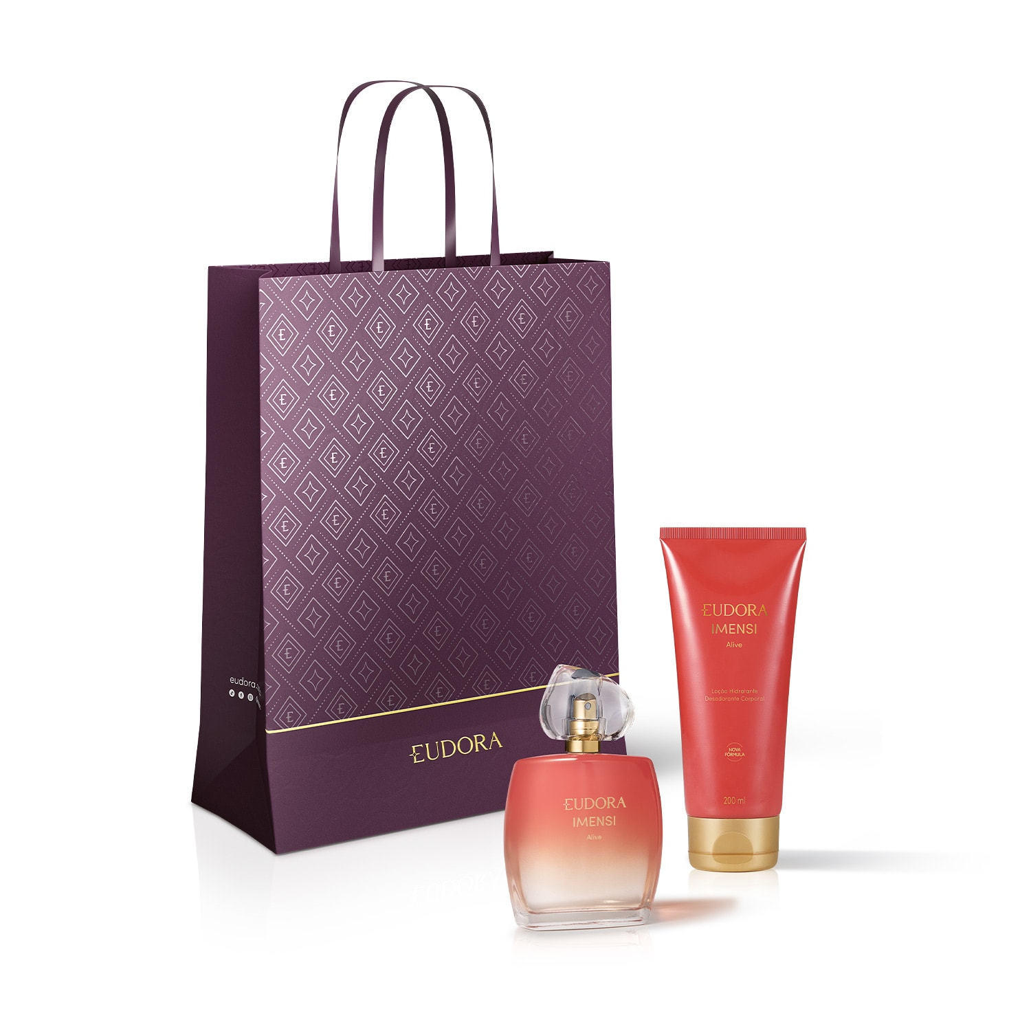 Combo Presente Natal Imensi Alive: Desodorante Colônia 100ml + Loção Corporal 200ml + Sacola