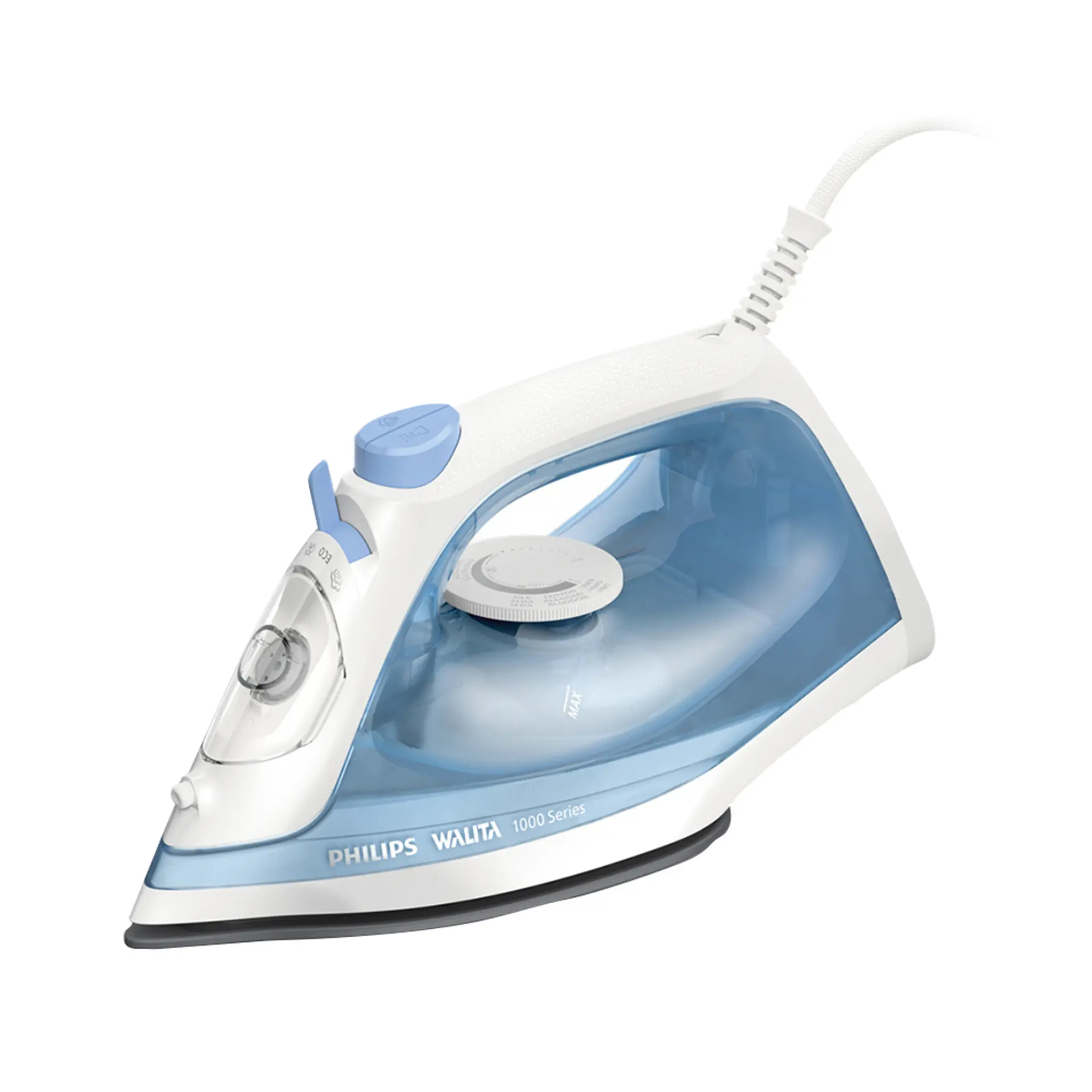 Ferro de Passar a Vapor Antiaderente Philips Walita Série 1000 DST1050 - Branco/Azul - 110 Volts