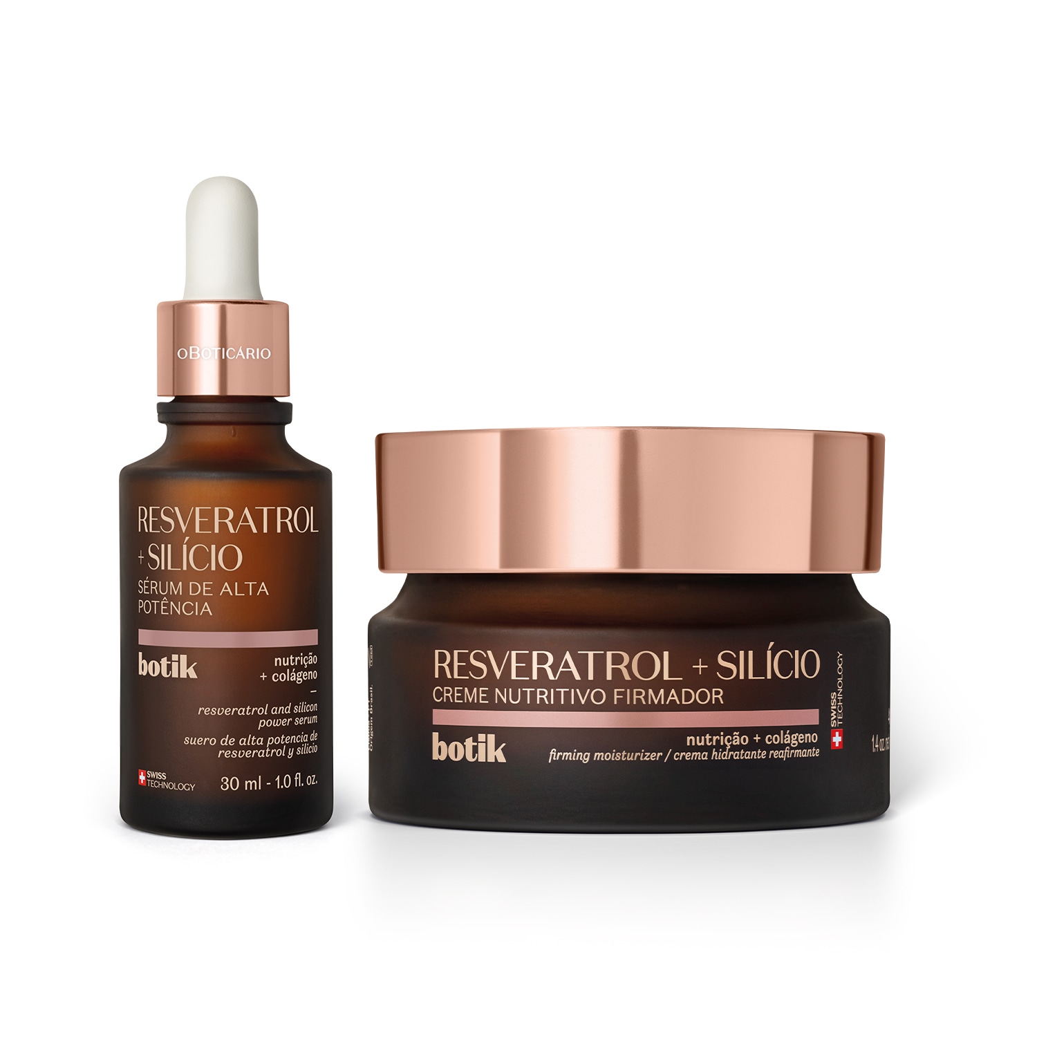 Combo Botik Resveratrol E Silício: Sérum Facial 30ml + Creme Nutritivo Firmador 40g