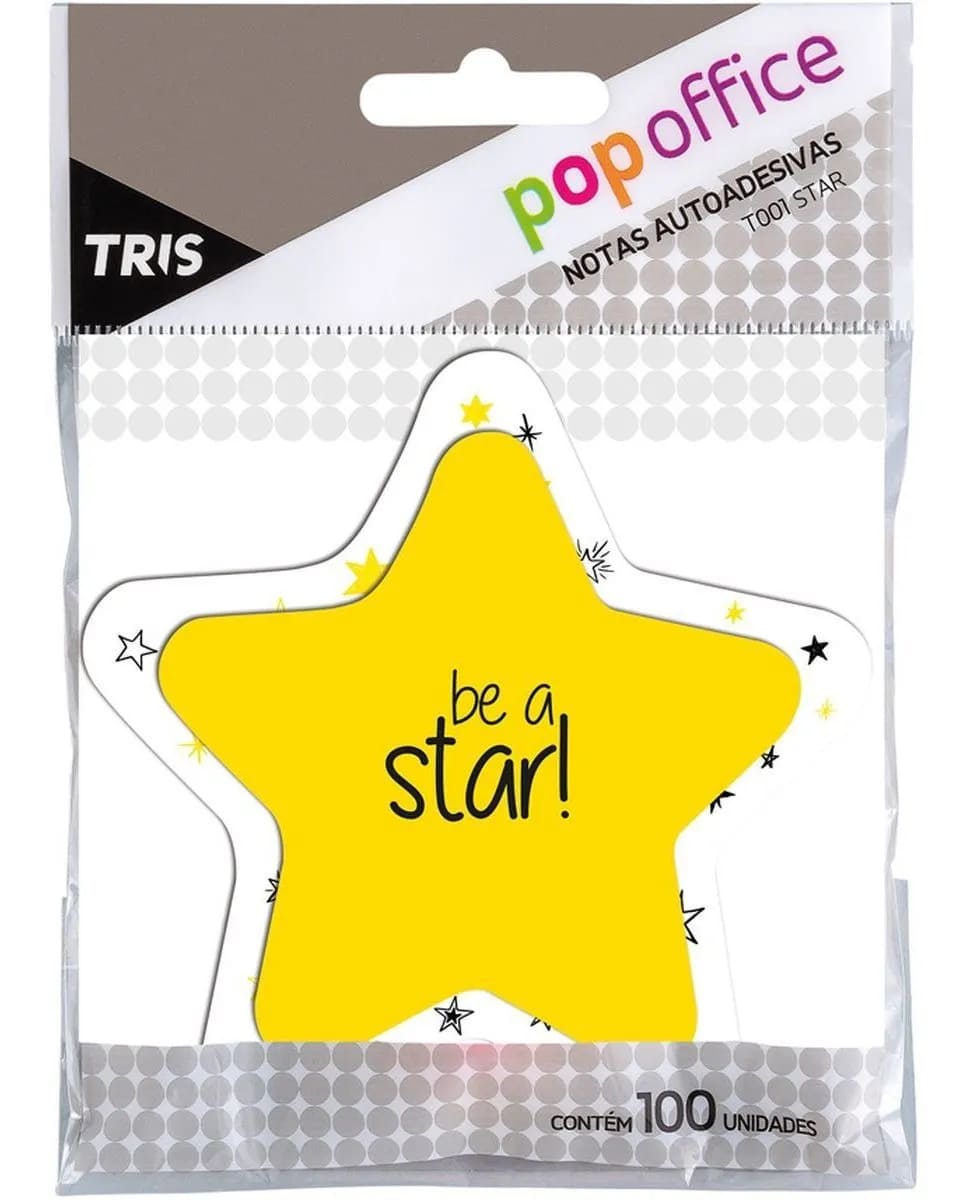 Bloco Adesivo TRIS Estrela 70x70 Auto-Adesivo T001