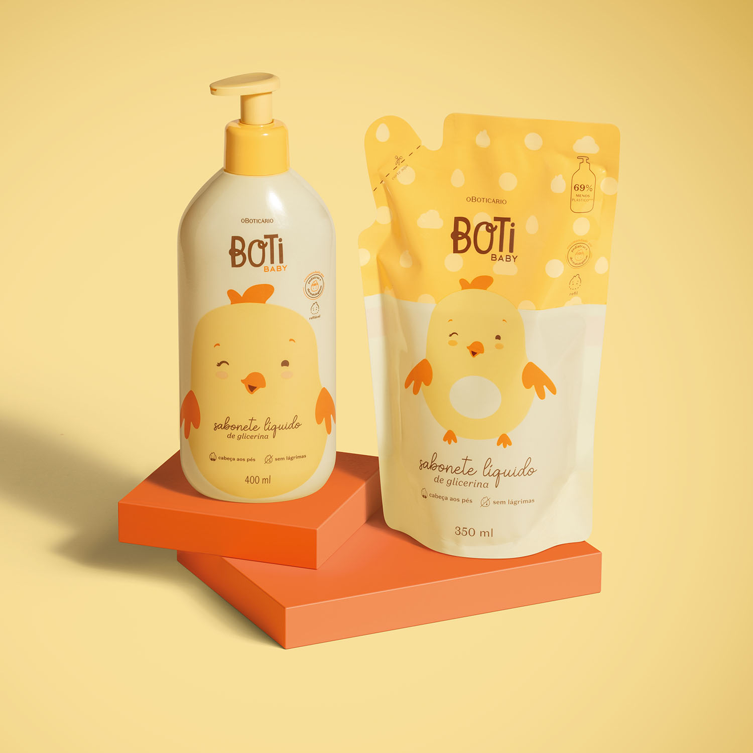 Combo Boti Baby: Sabonete Líquido de Glicerina 400ml + Refil 350ml
