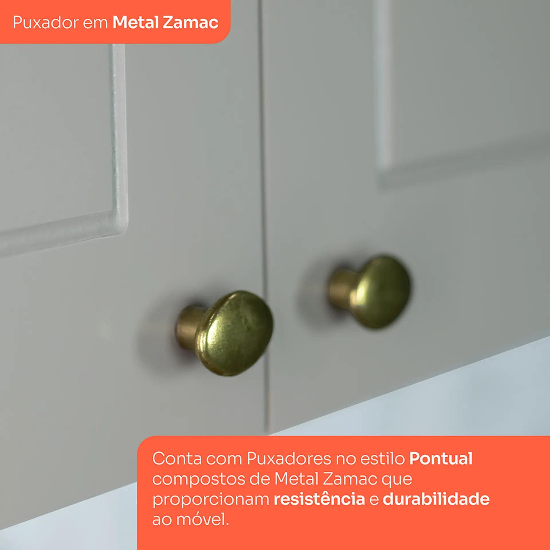 Cozinha Modulada 6 Peças 13 Portas 7 Gavetas Americana Henn - Cinza