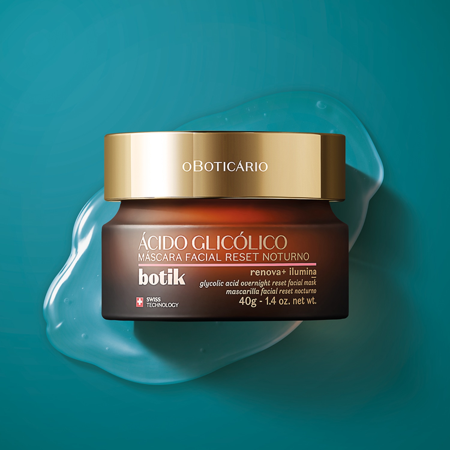 Máscara Facial Reset Noturno Ácido Glicólico Botik 40g