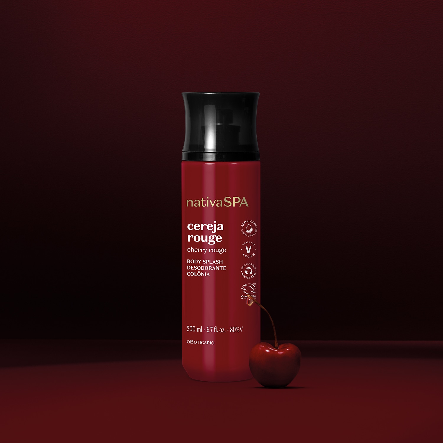 Body Splash Desodorante Colônia Nativa Spa Cereja Rouge 200ml