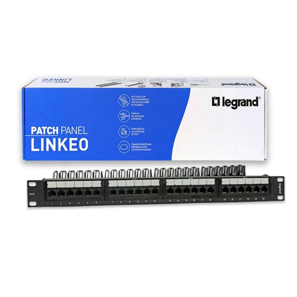 Patch Panel 24 Portas 19 Polegadas Cat.6 Linkeo Legrand - 632841
