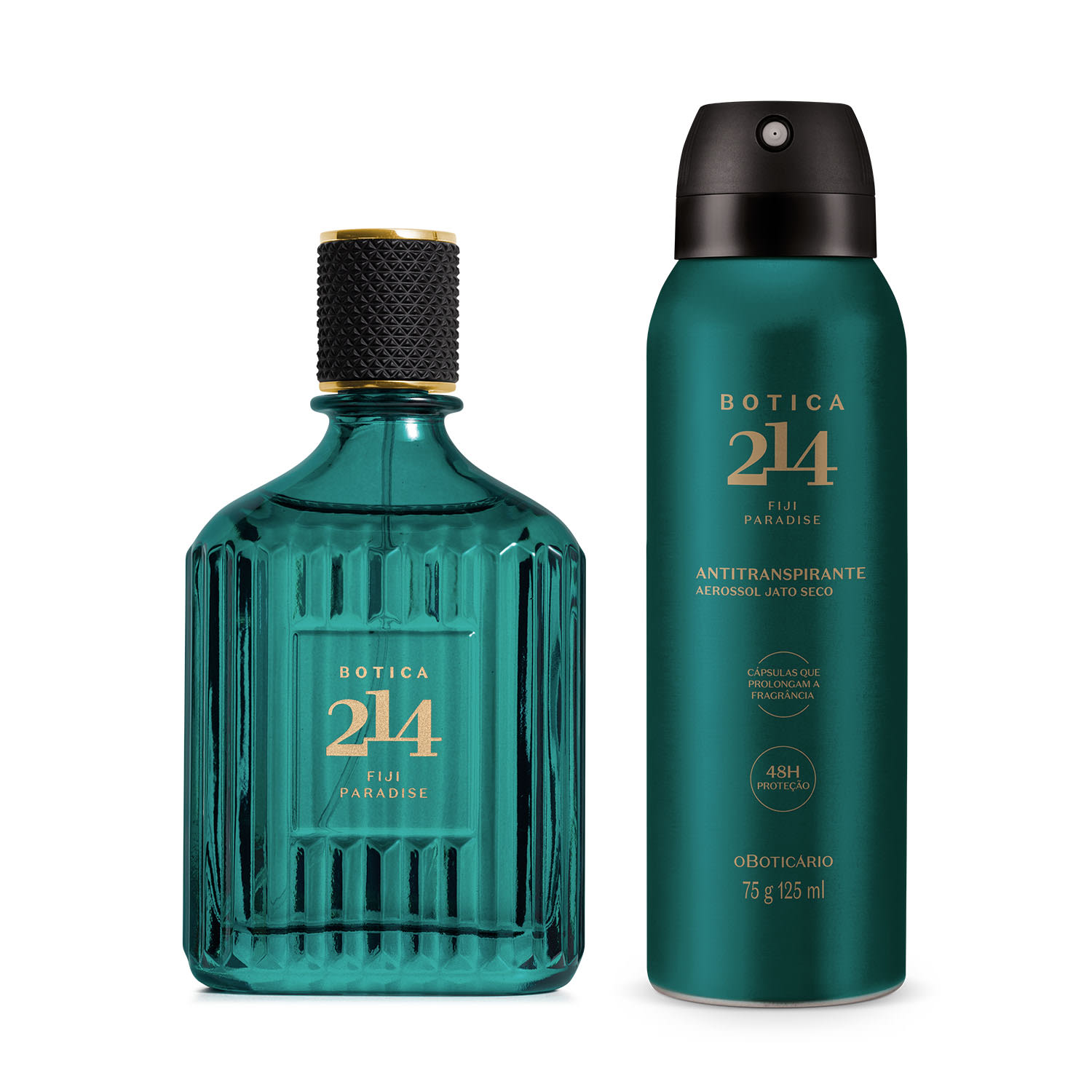 Combo Botica 214 Fiji Paradise Masculino: Eau De Parfum 90ml + Desodorante Antitranspirante Aerossol 75g/125ml