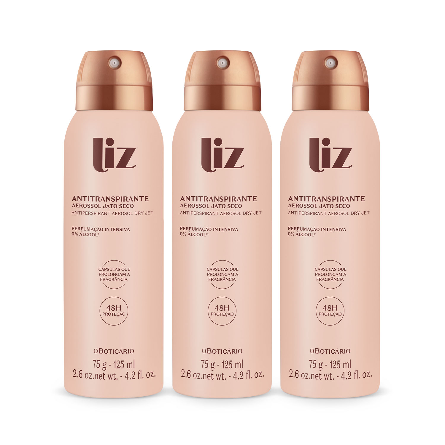 Combo Liz: Desodorante Antitranspirante Aerossol 75g (3 unidades)