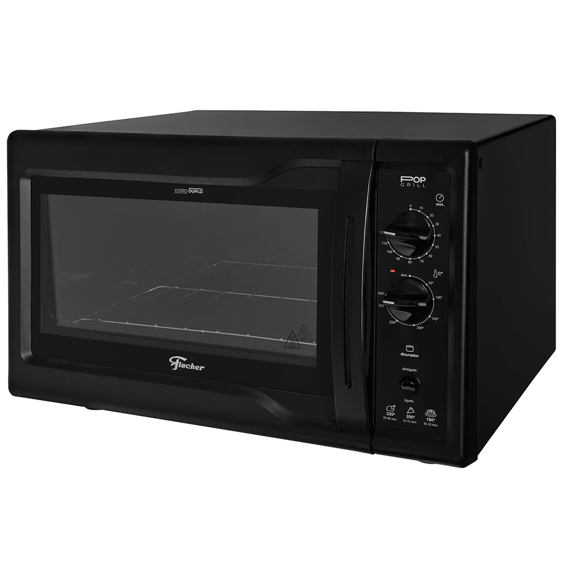 Forno Elétrico de Bancada 44 L Fischer Pop Grill 1750W - Preto - 110 Volts