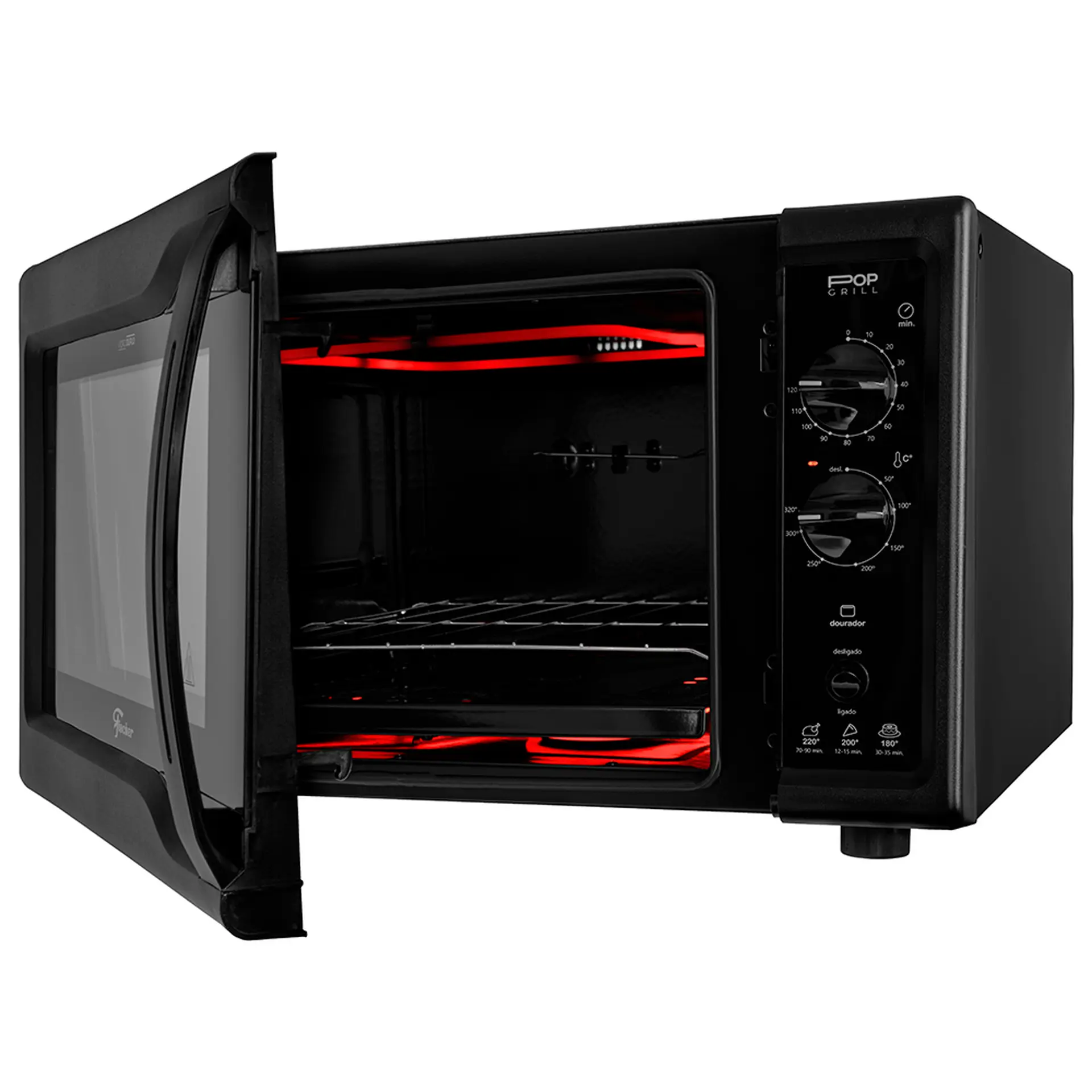 Forno Elétrico de Bancada 44 L Fischer Pop Grill 1750W - Preto - 110 Volts